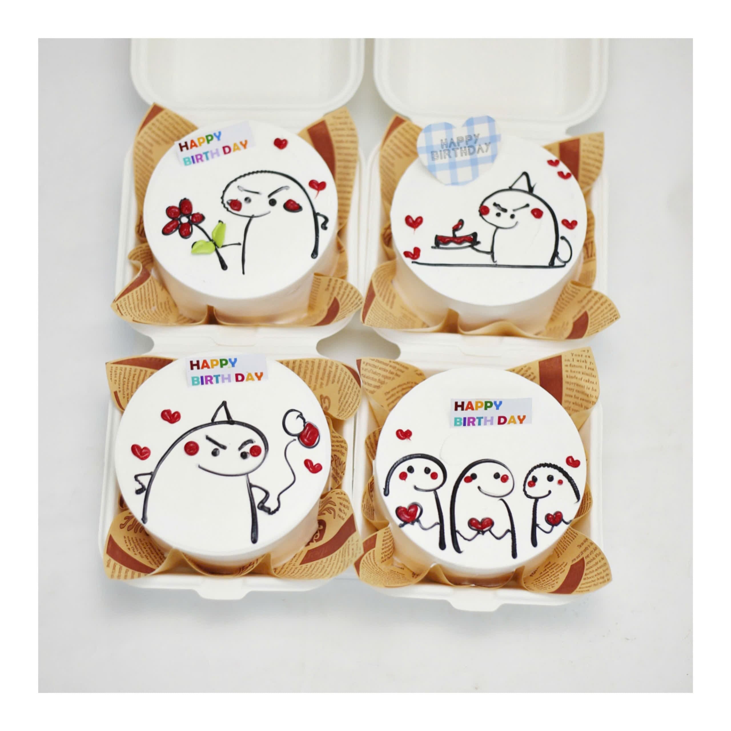 Bánh couple hoạt hình mini