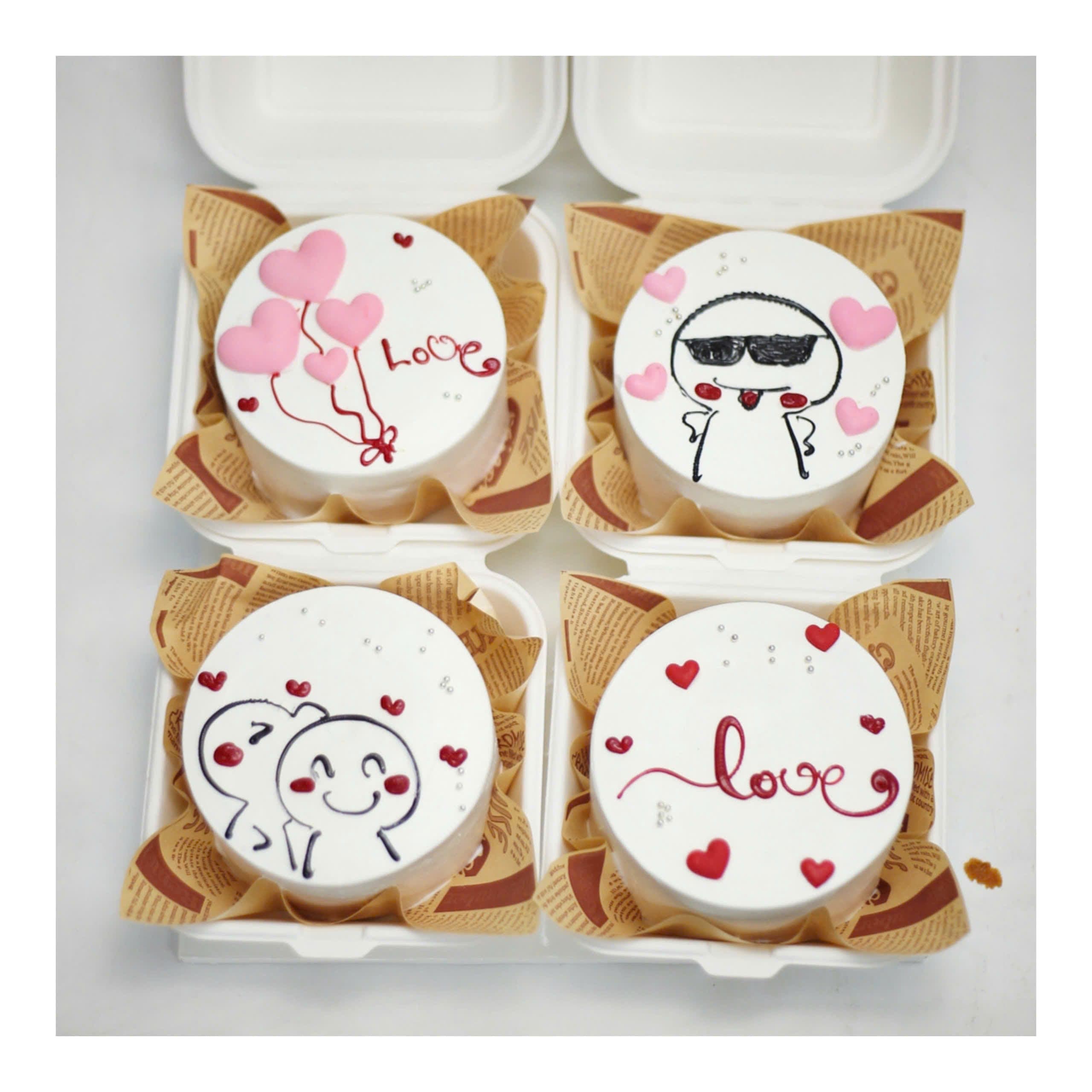 Bánh love hồng lãng mạn