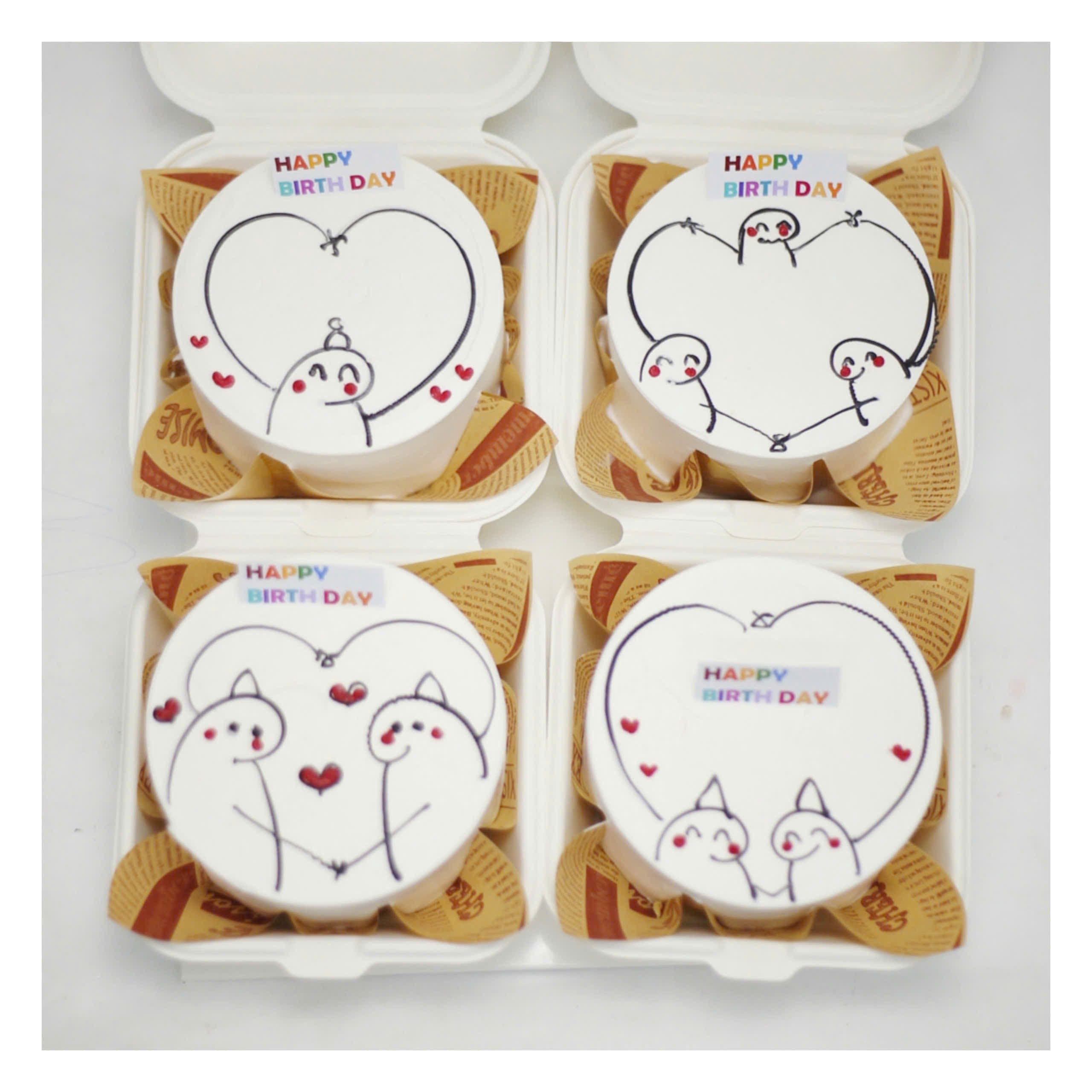 Set bánh trái tim cặp đôi