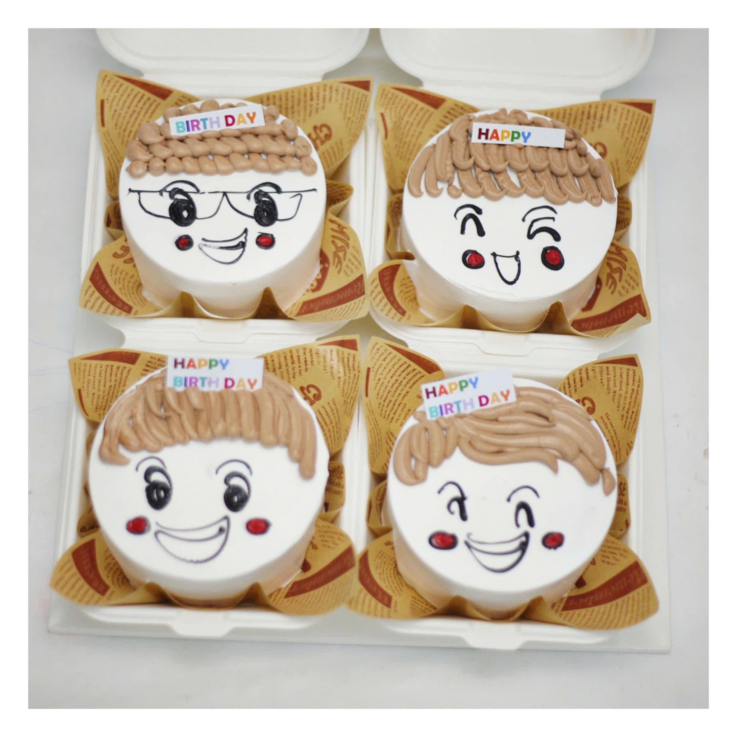 Set bánh mặt cười bé trai