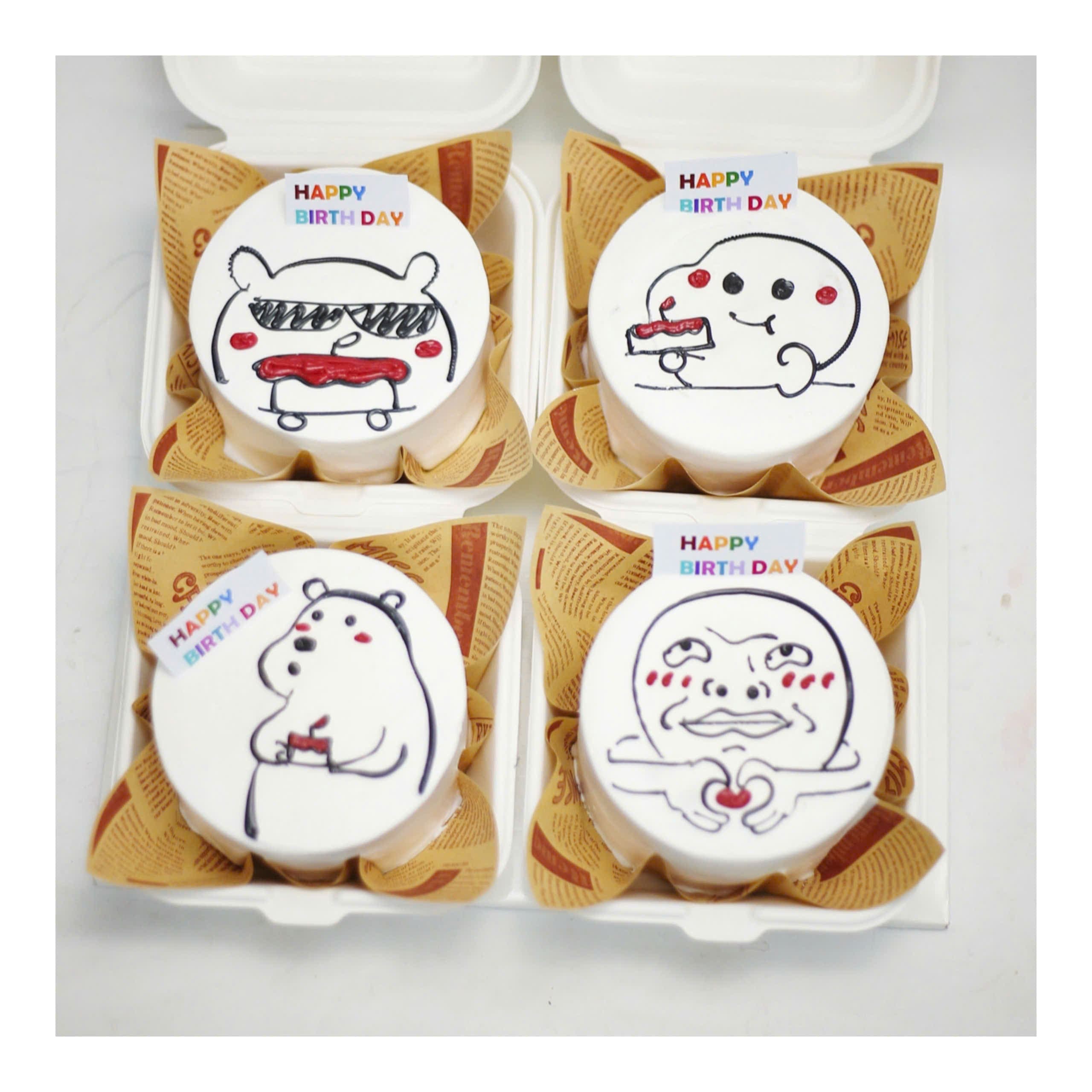 Set bánh meme ngộ nghĩnh mini