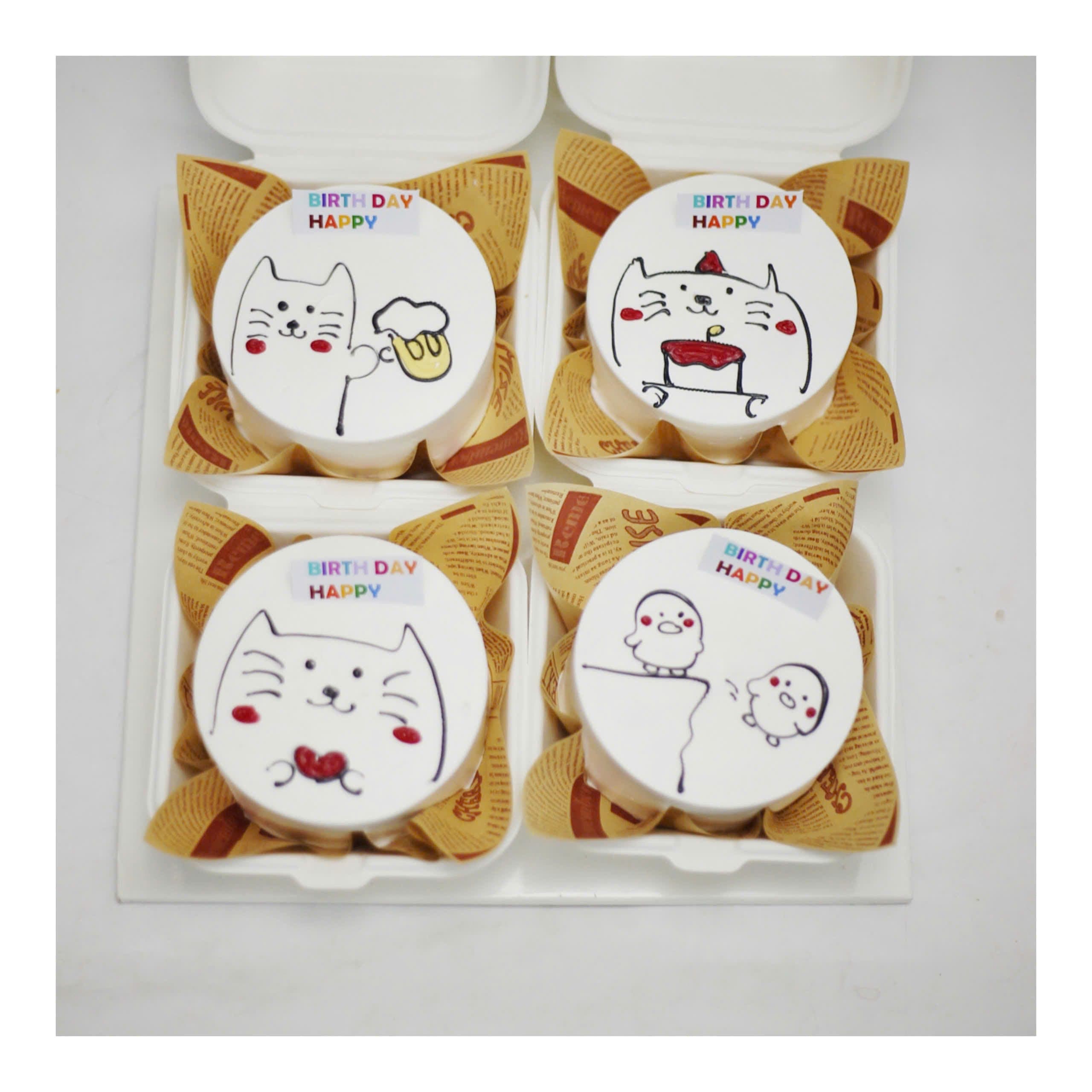 Set bánh mèo cute sinh nhật