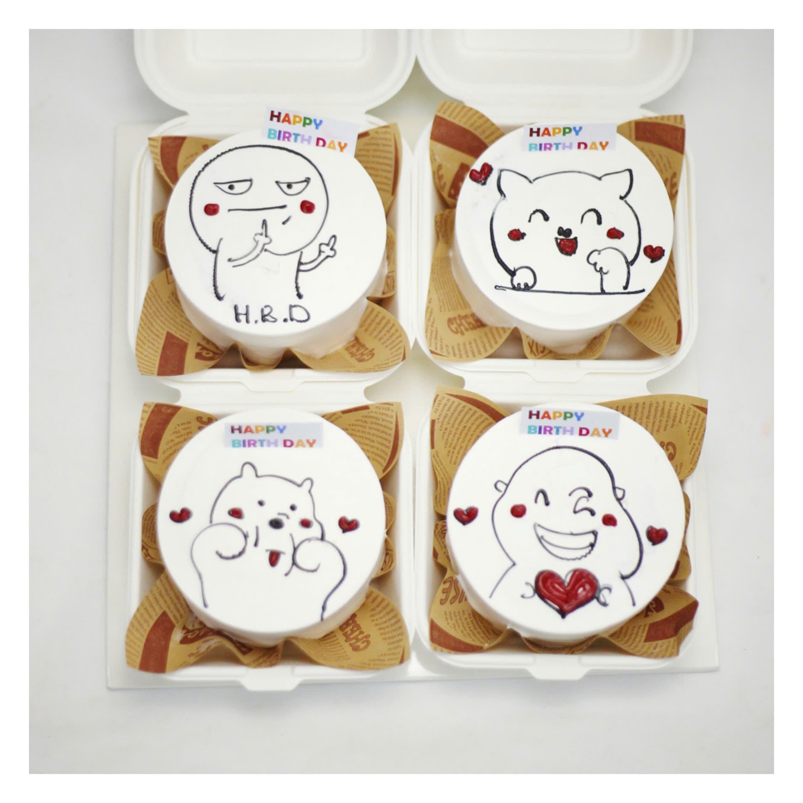 Set bánh ôm tim dễ thương