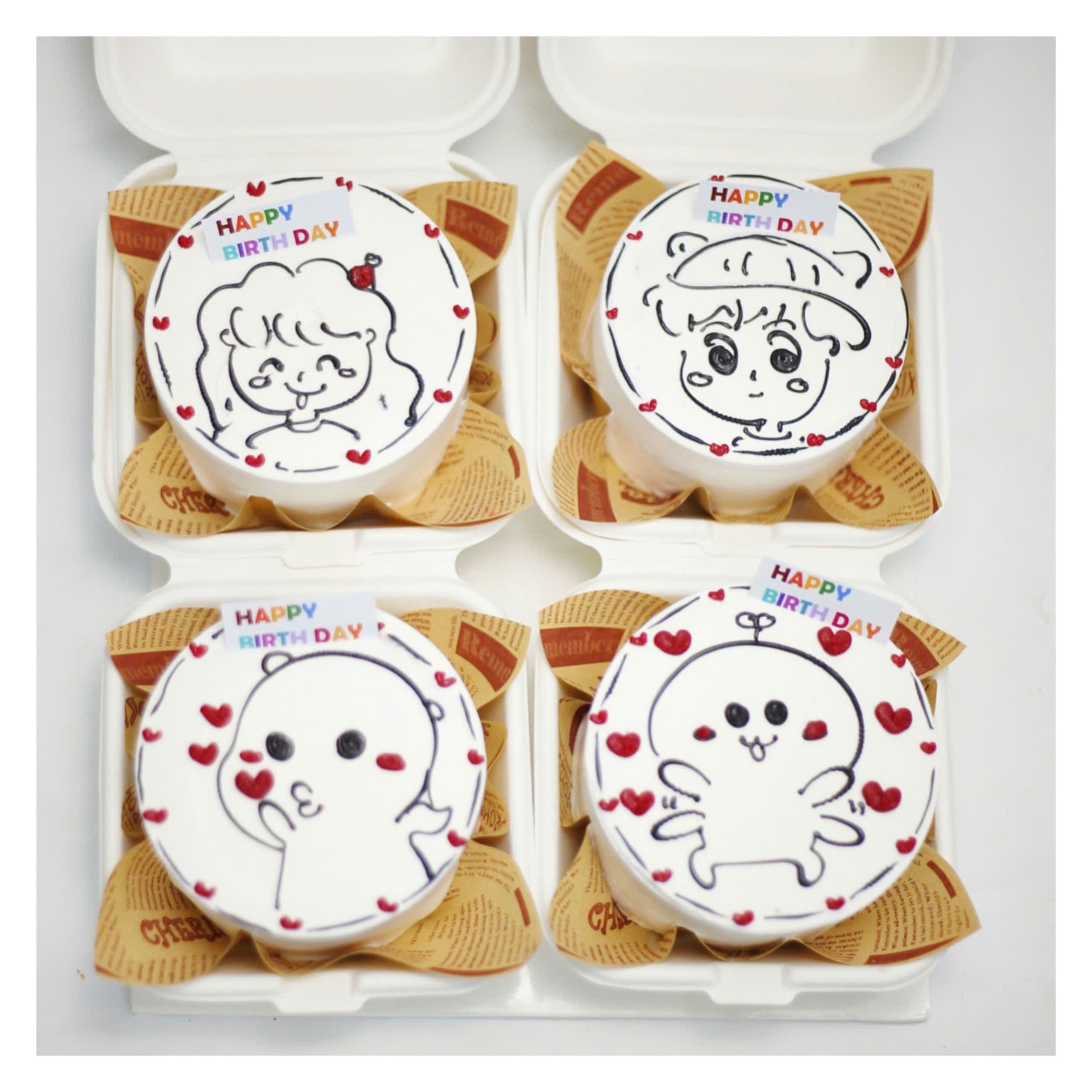 Set bánh mini doodle dễ thương