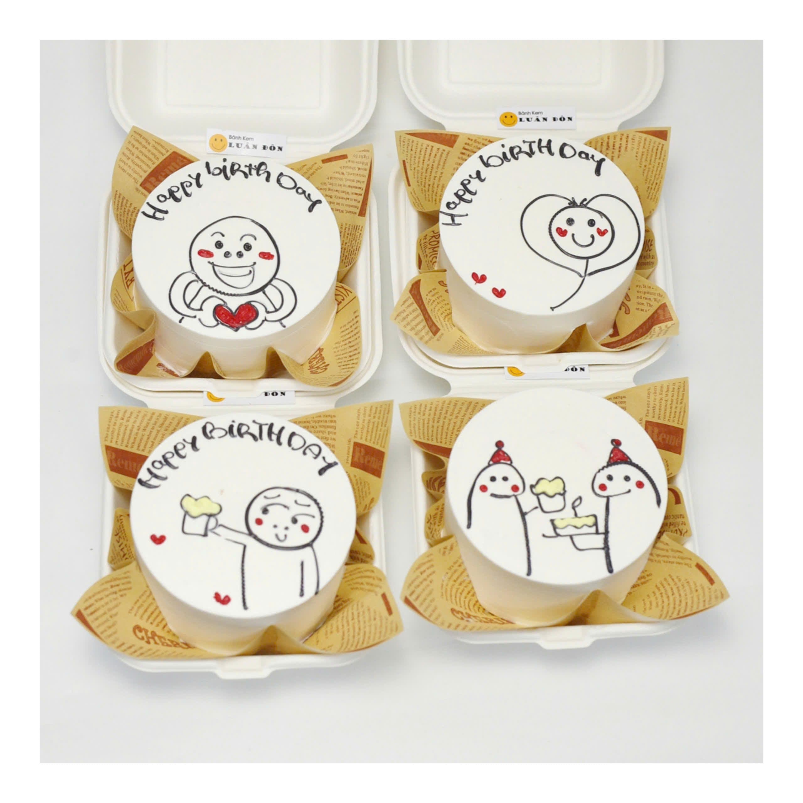 Bánh vẽ line art tình yêu