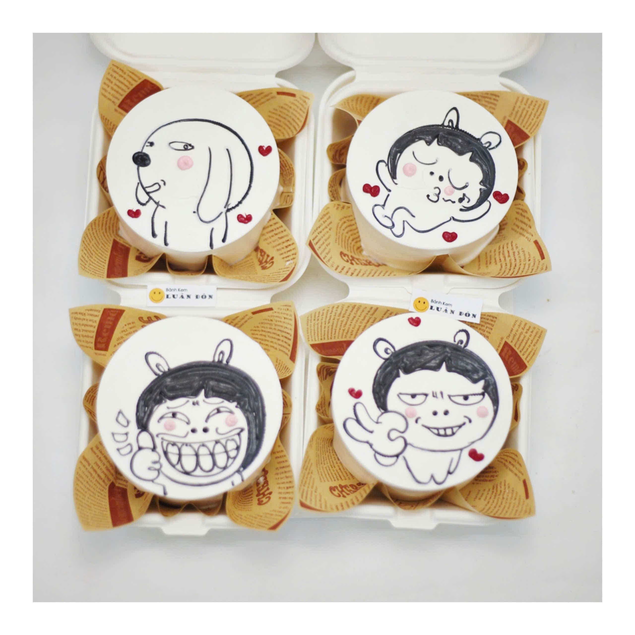 Set bánh meme mặt ngộ nghĩnh