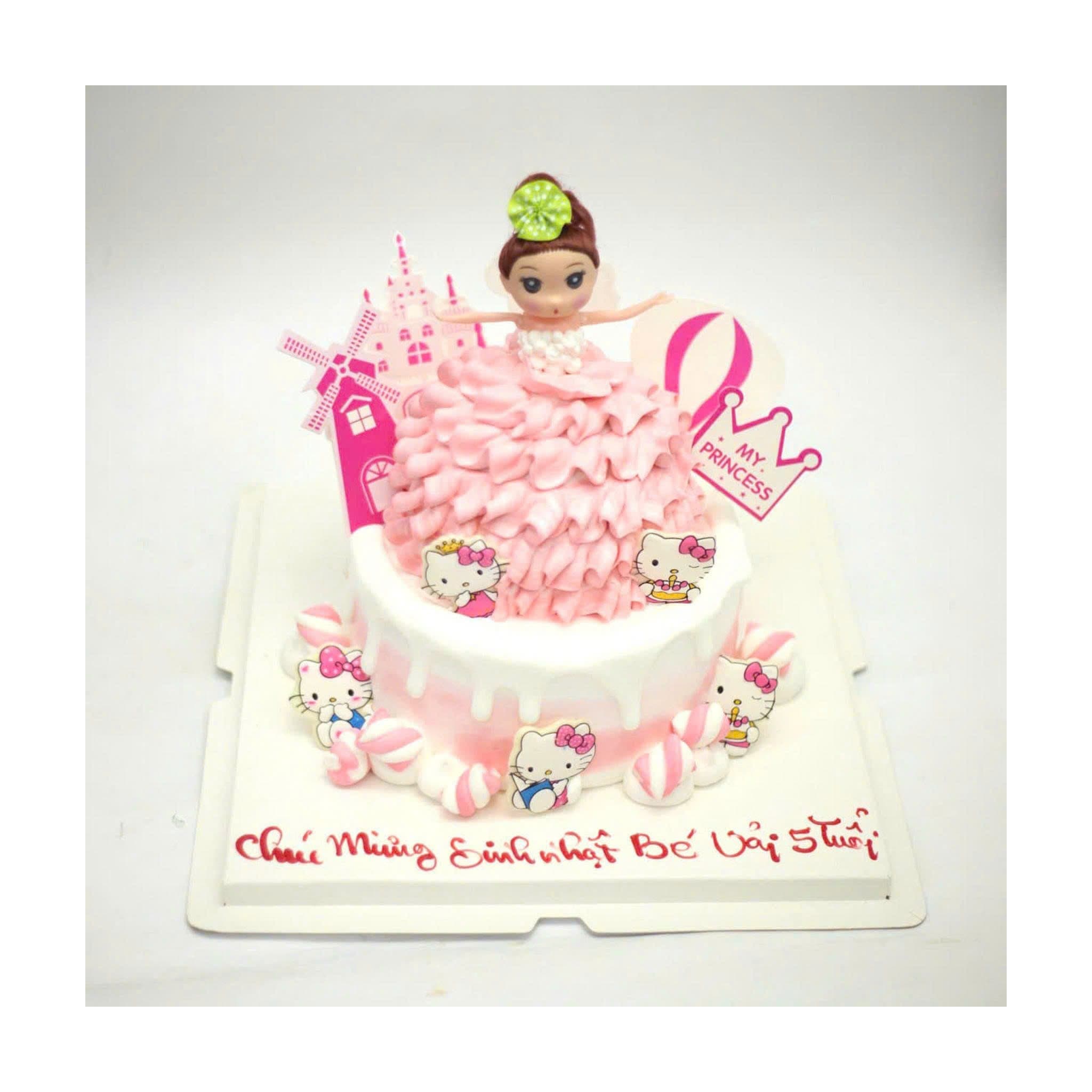 Bánh công chúa váy hồng