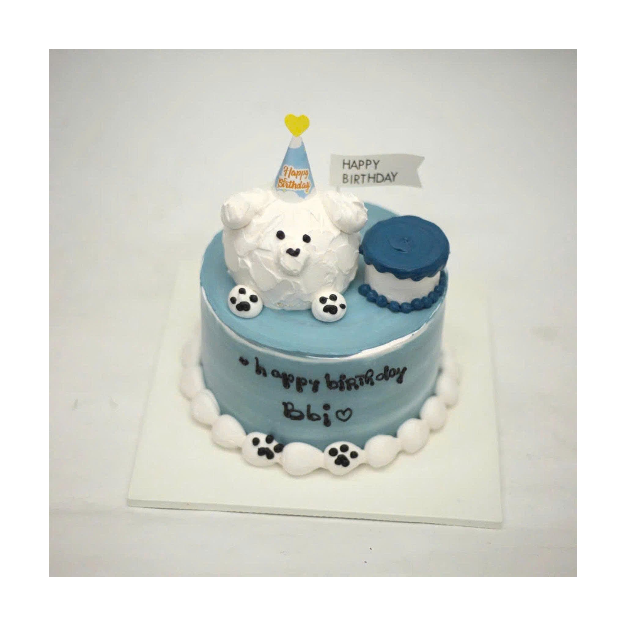 Bánh cún xanh sinh nhật