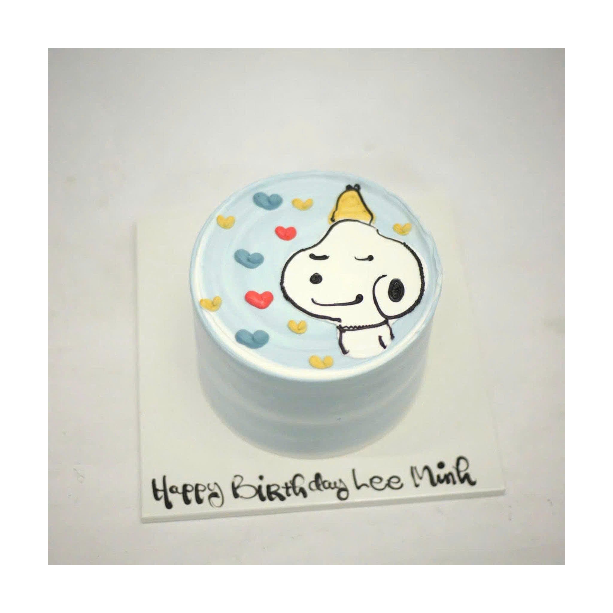 Bánh Snoopy xanh pastel