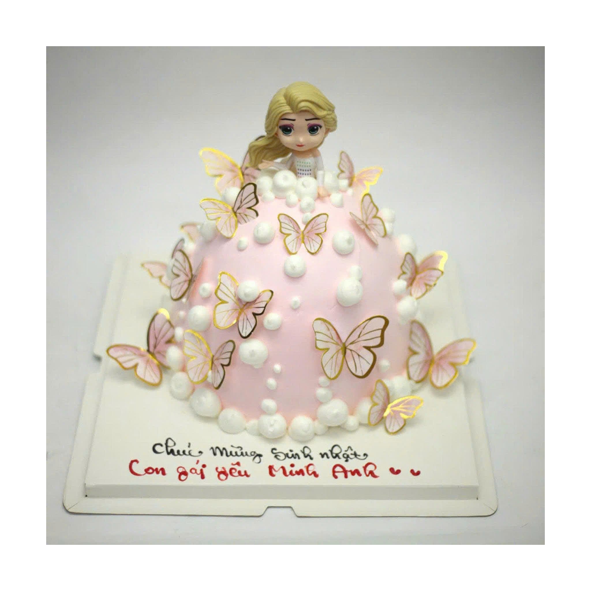 Bánh búp bê cánh bướm hồng