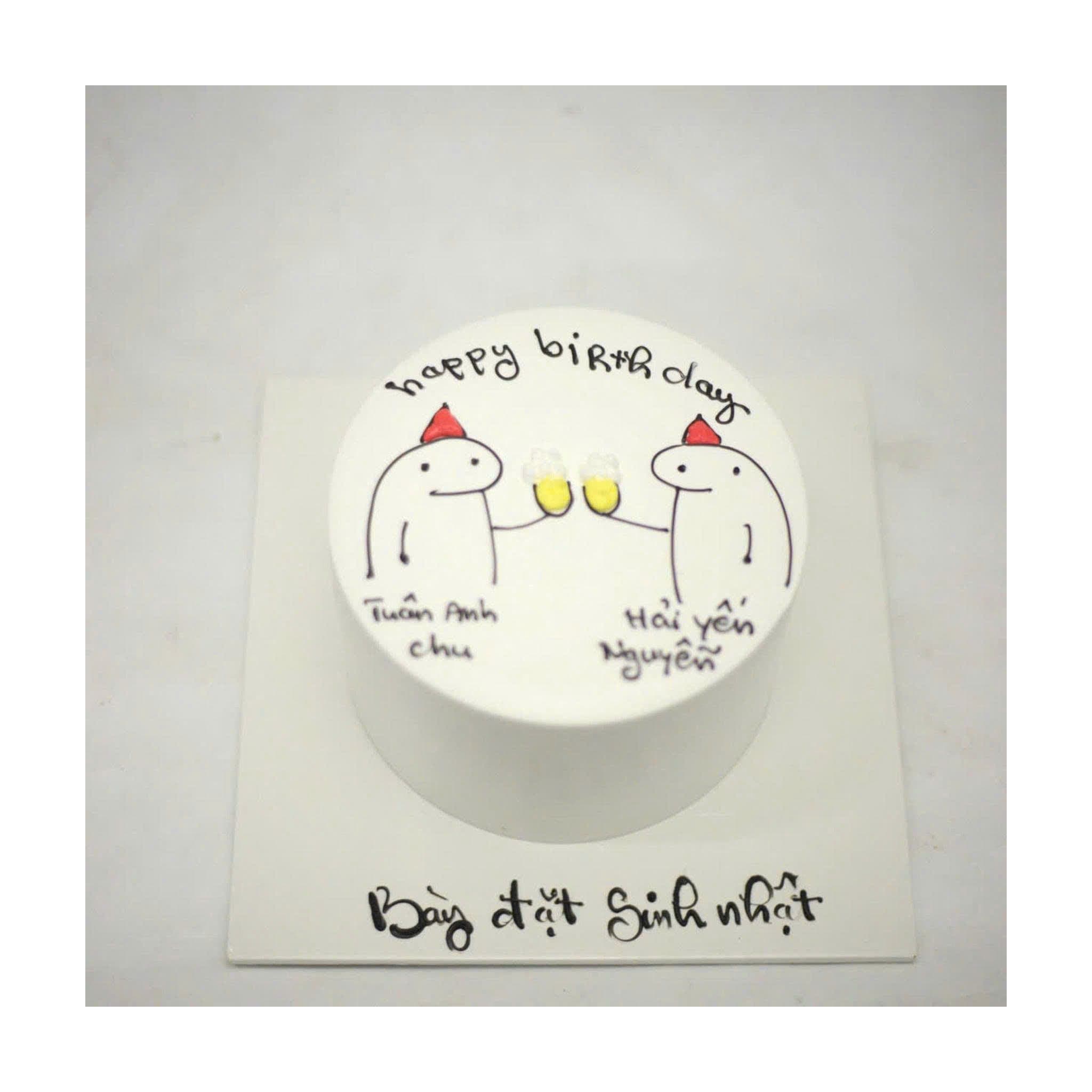 Bánh vẽ chúc mừng cụng ly