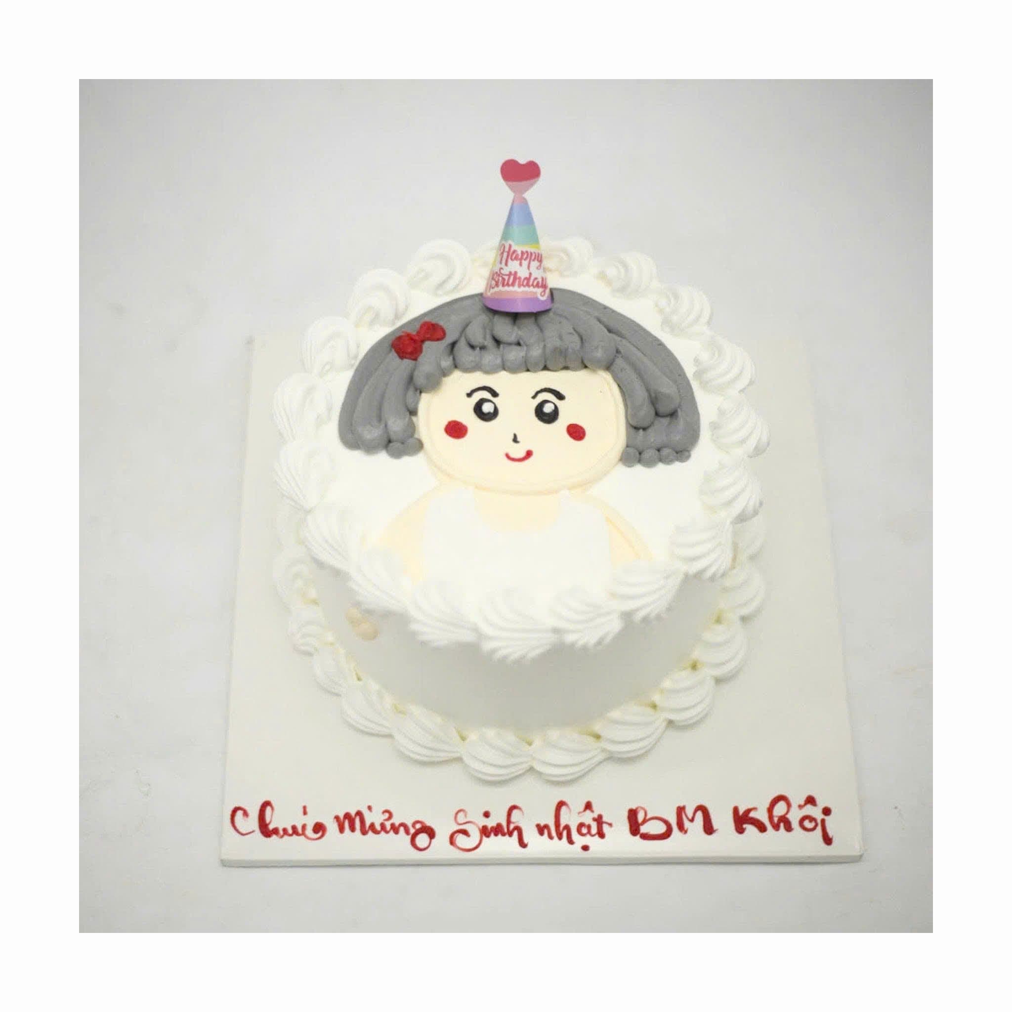 Bánh mặt bé gái dễ thương