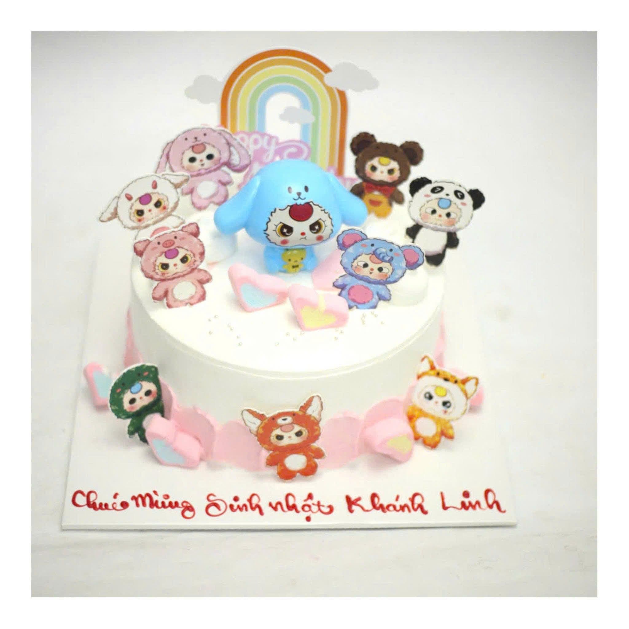 Bánh sinh nhật trang trí thú bông chibi