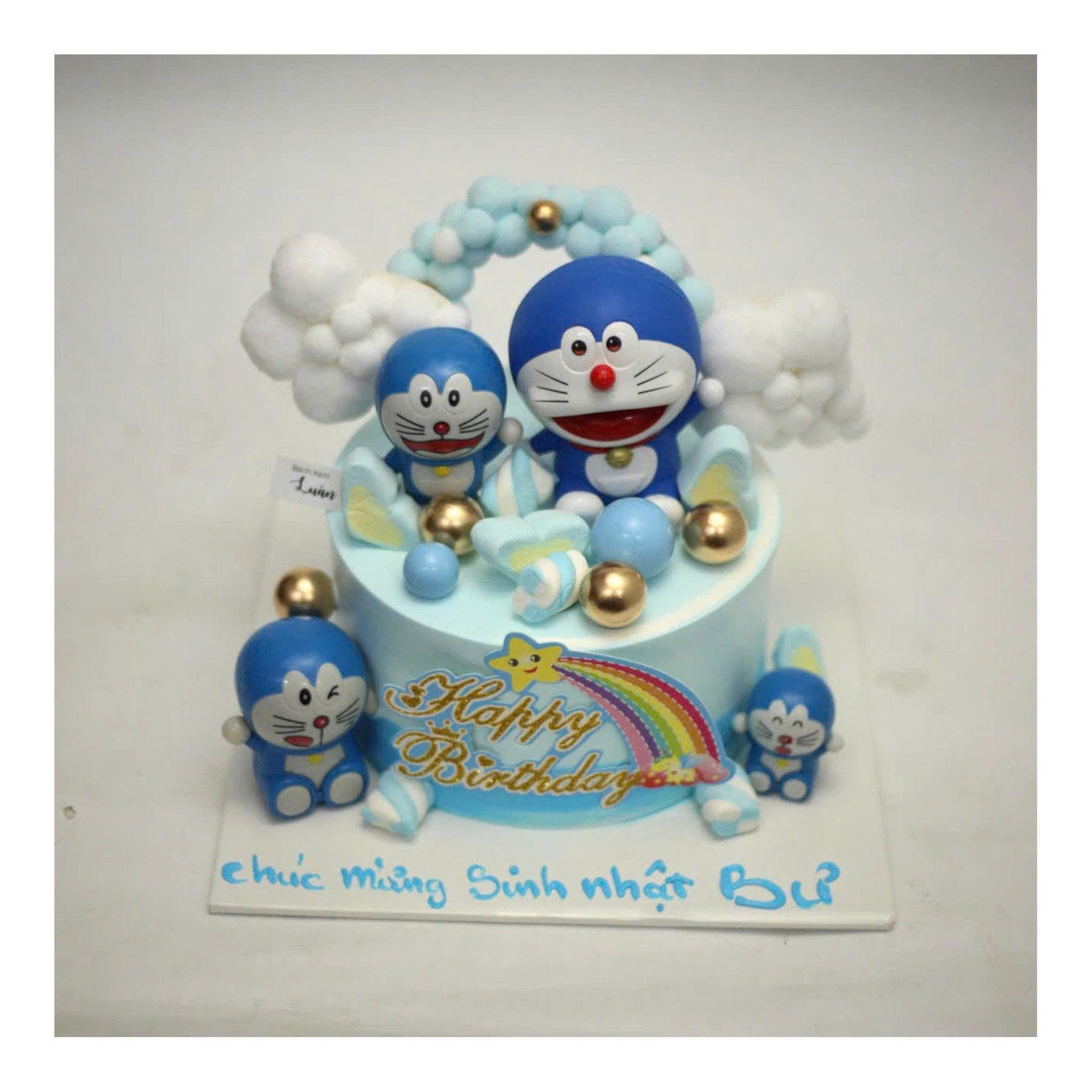 Bánh sinh nhật Doraemon xanh dương đáng yêu
