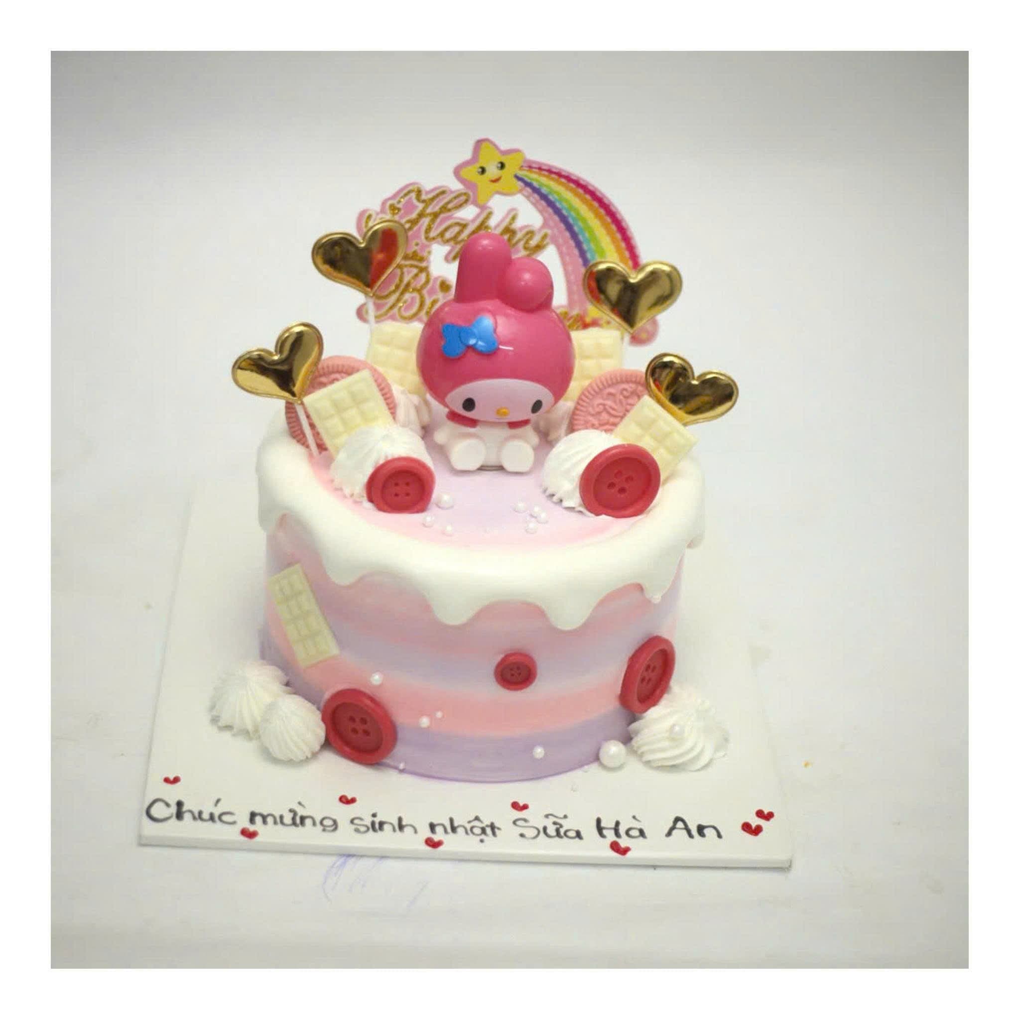 Bánh sinh nhật Melody hồng pastel đáng yêu