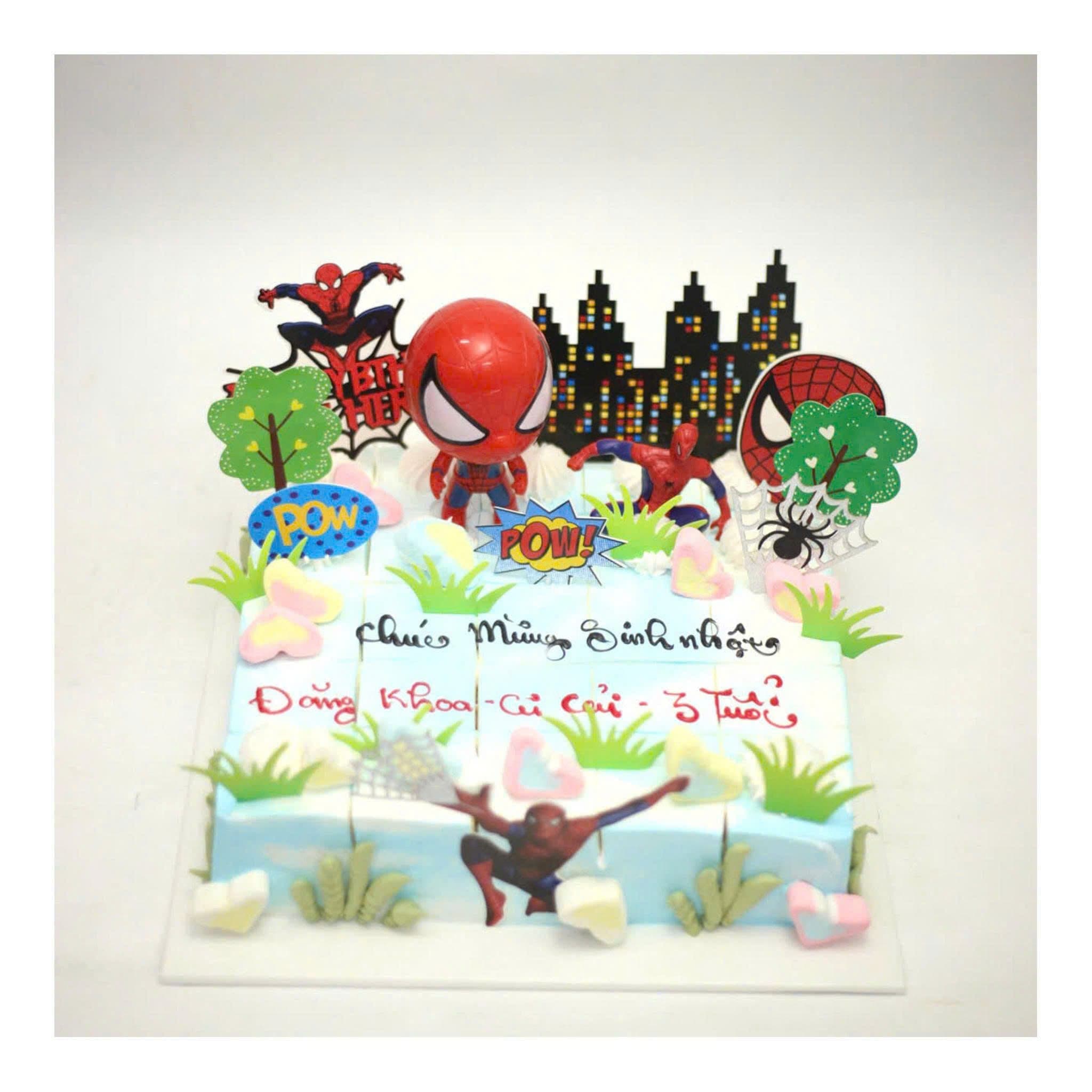 Bánh sinh nhật Spider-Man chủ đề siêu anh hùng