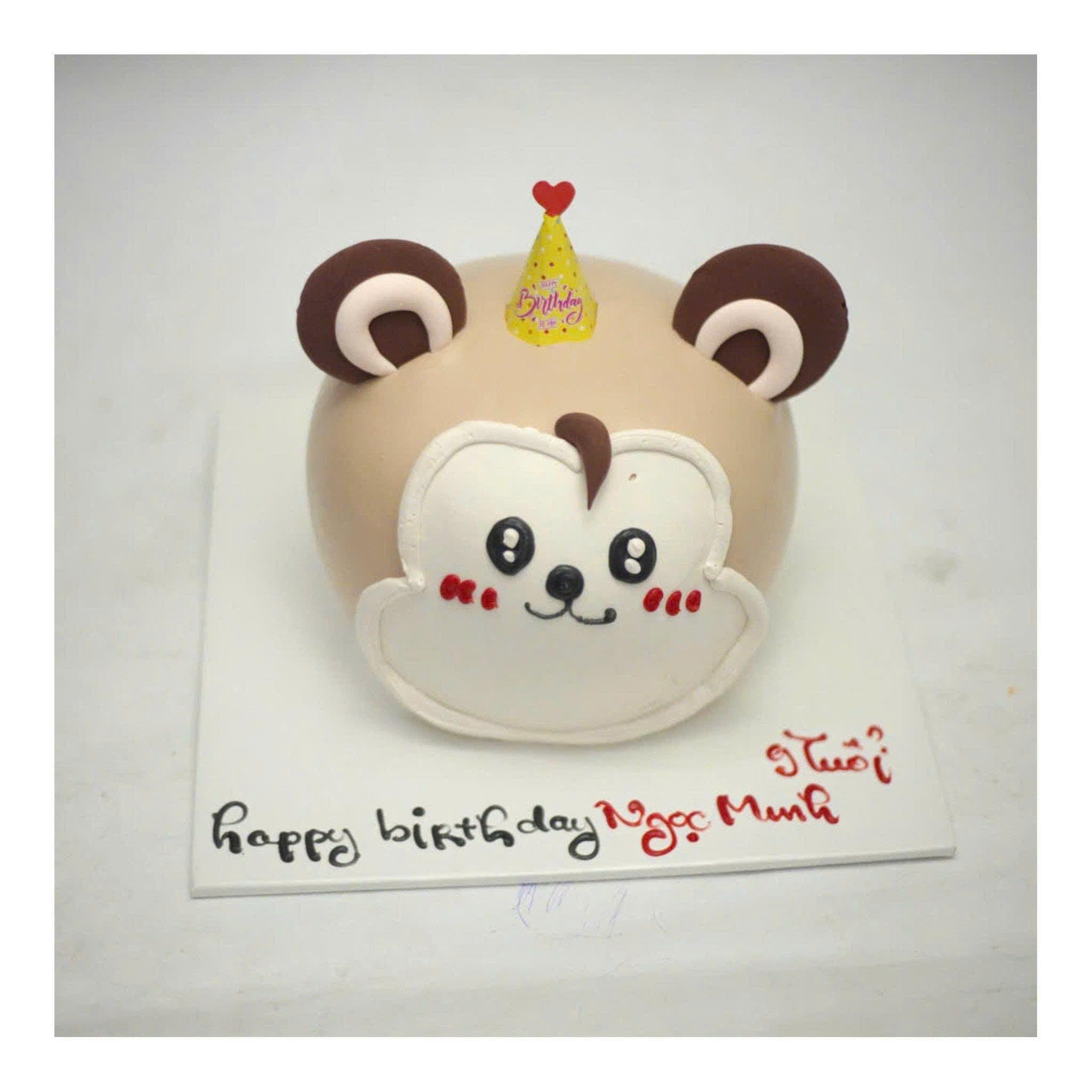 Bánh kem hình mặt khỉ dễ thương