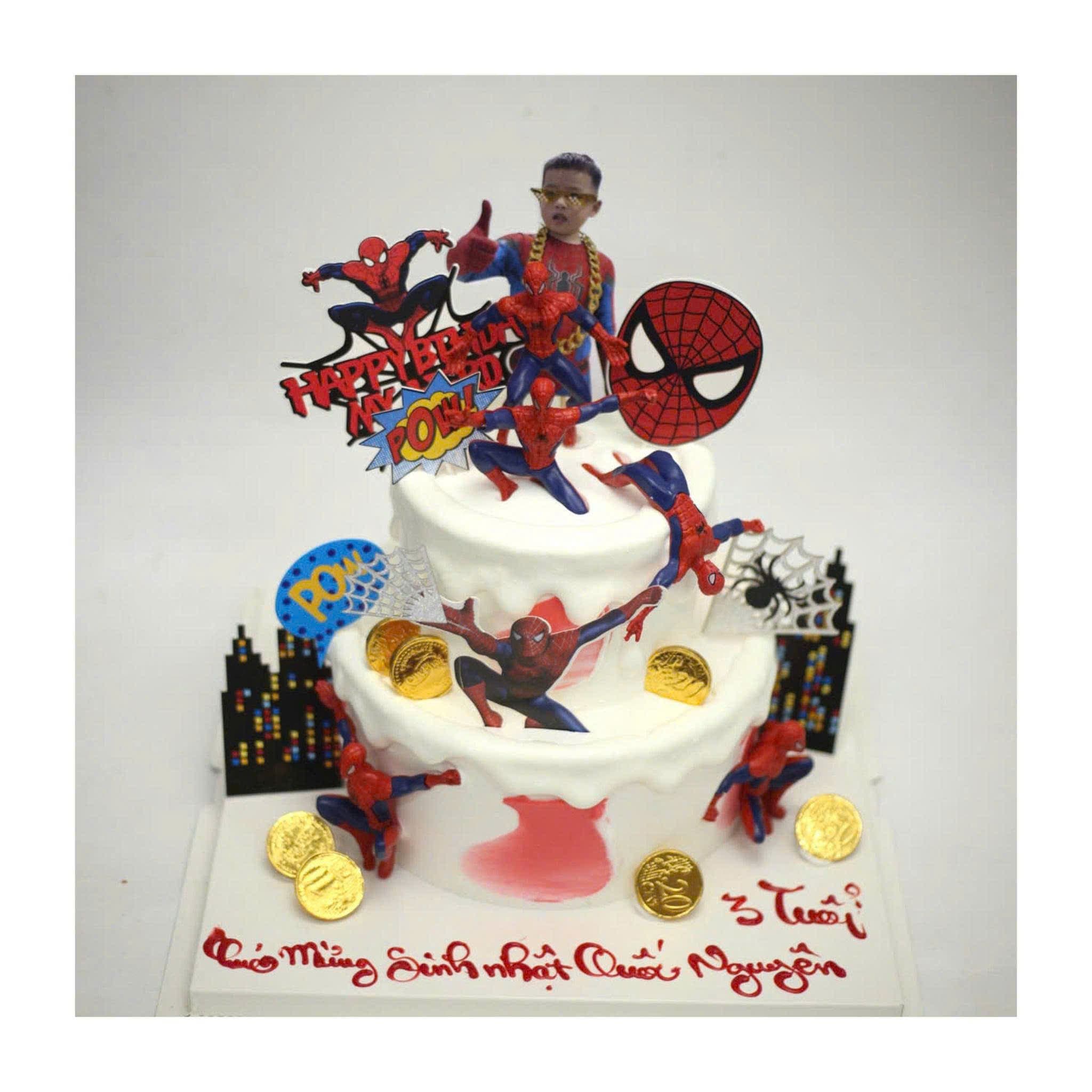 Bánh kem Người Nhện 2 tầng Quốc Nguyễn