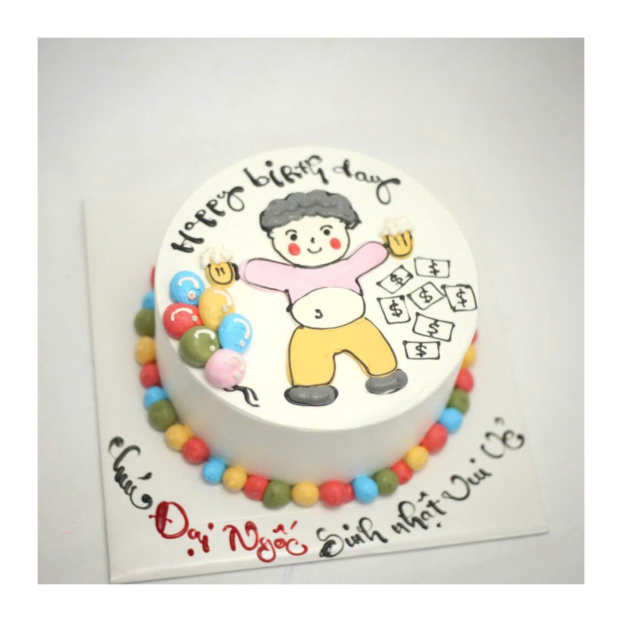 Bánh sinh nhật hình vẽ hóm hỉnh
