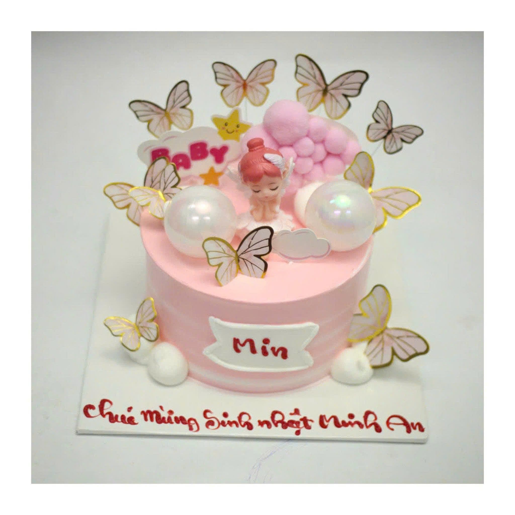 Bánh sinh nhật thiên thần và bướm