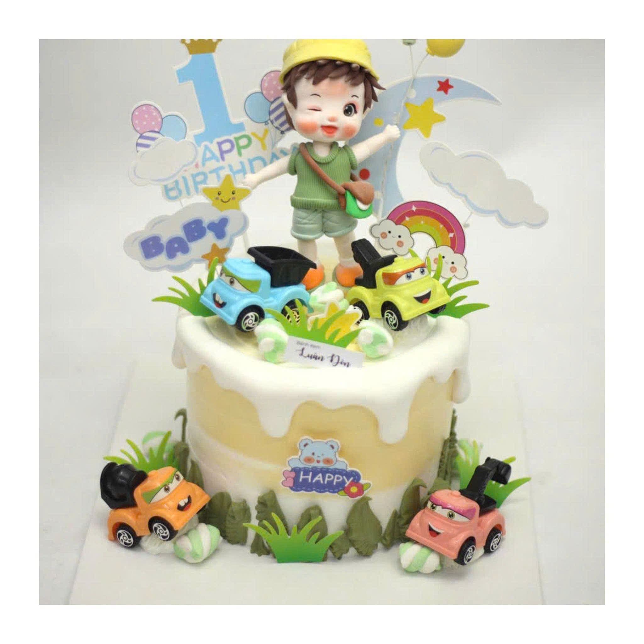 Bánh sinh nhật trang trí xe công trình