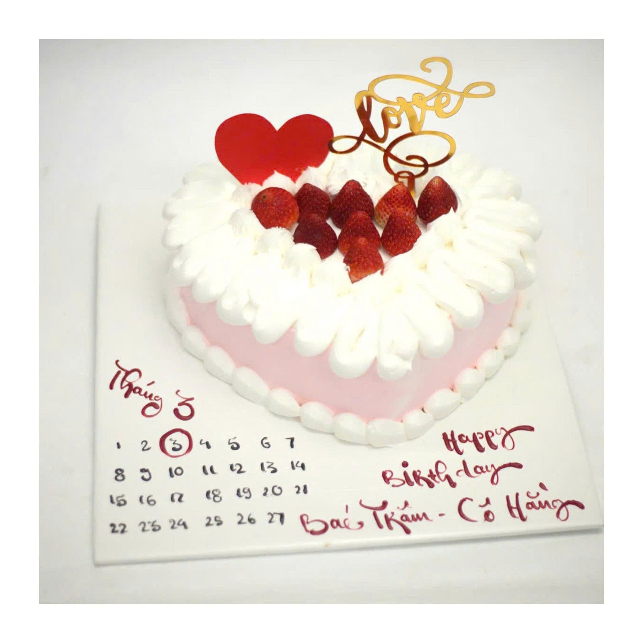 Bánh sinh nhật trái tim tặng người thương