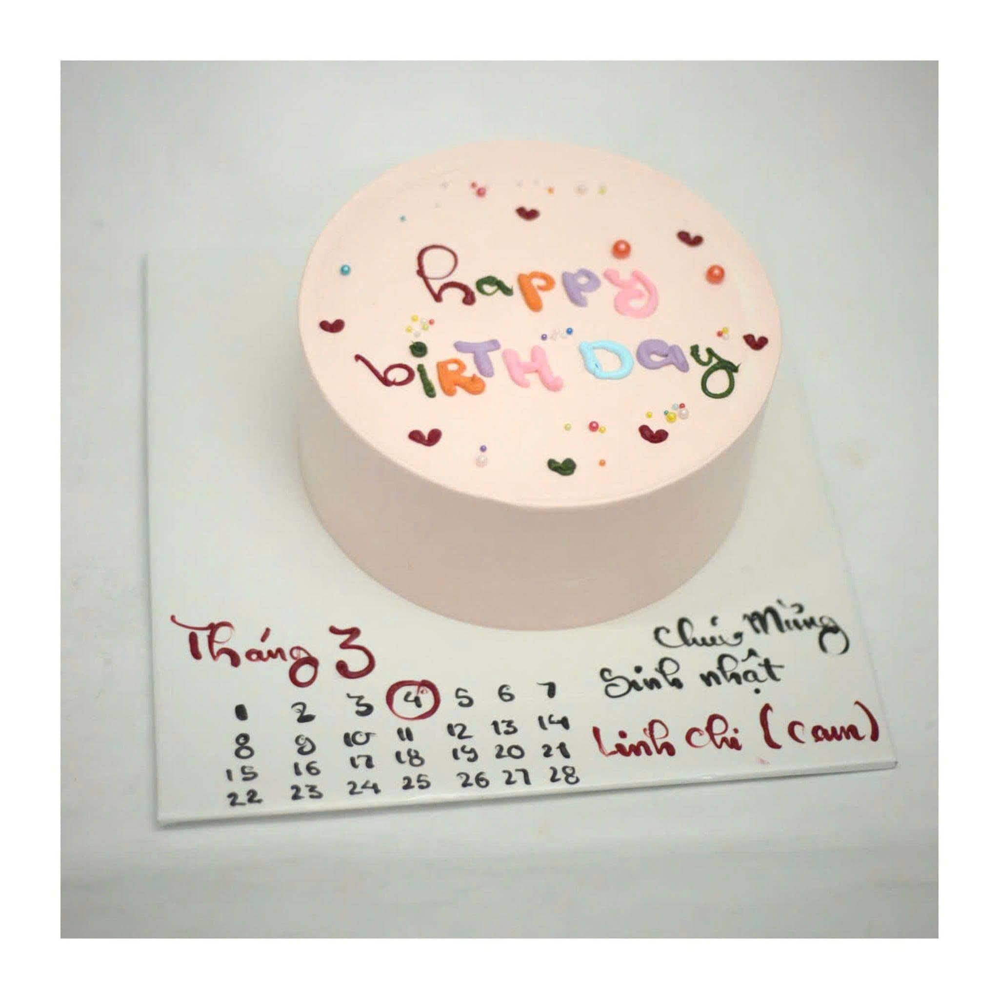 Bánh kem lịch tháng 3 cho ngày sinh nhật