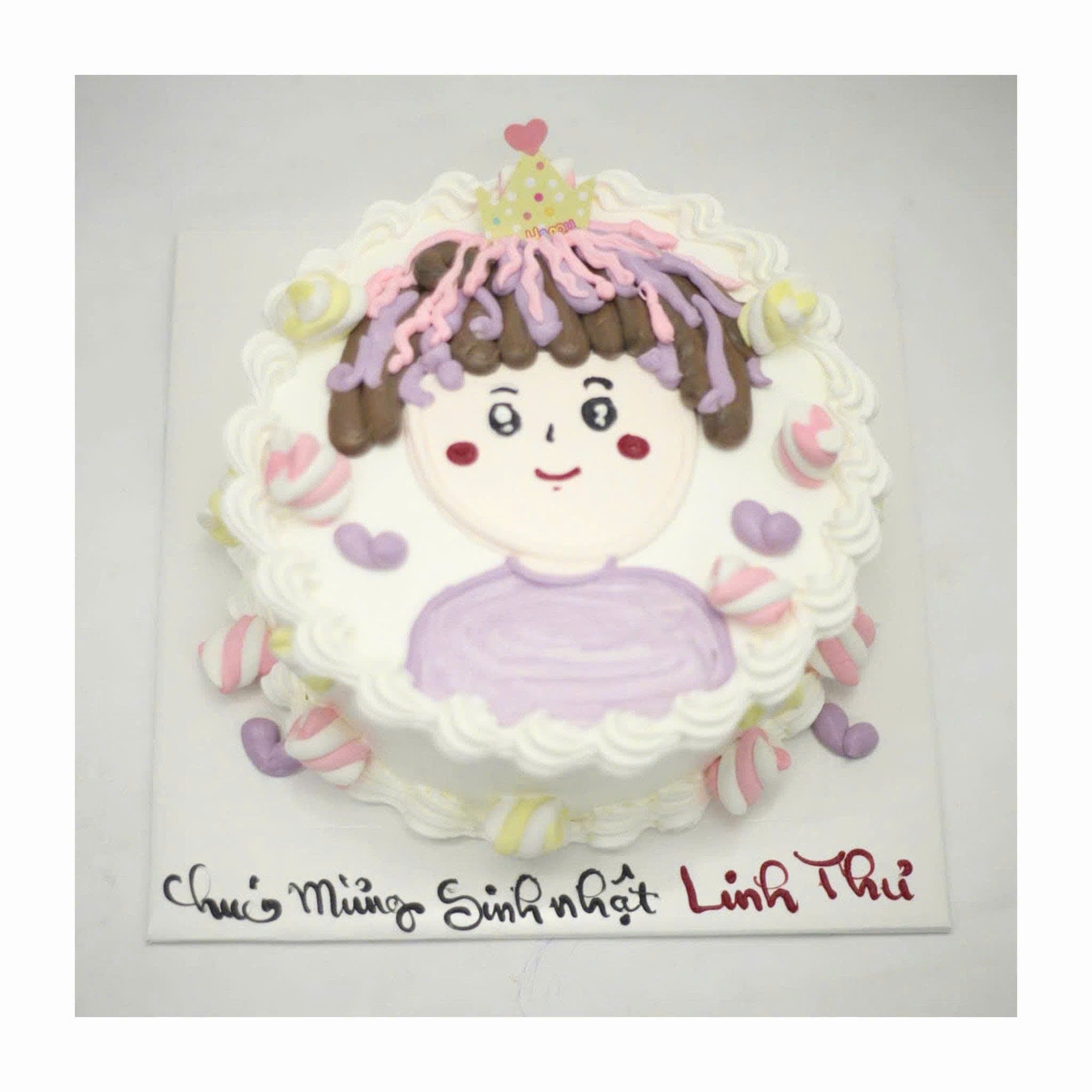 Bánh kem công chúa đáng yêu cho bé gái