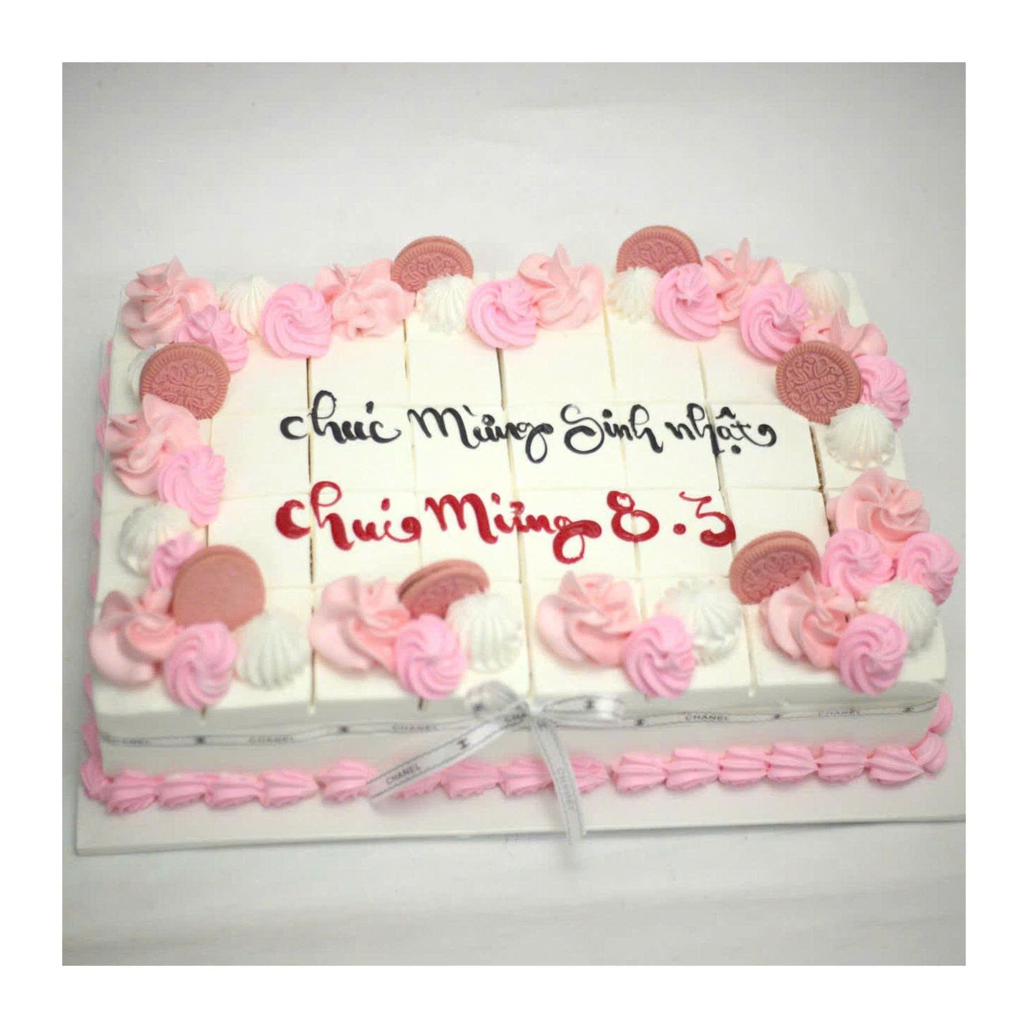 Bánh kem chữ nhật mix bánh quy