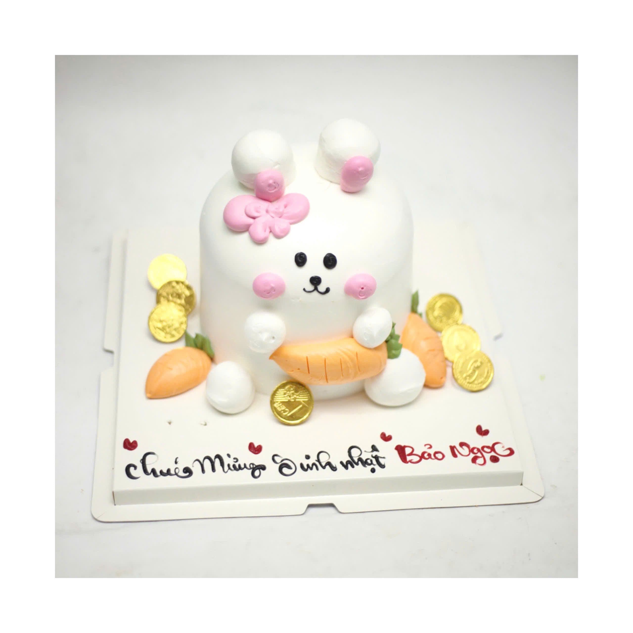 Bánh kem hình thỏ trắng dễ thương