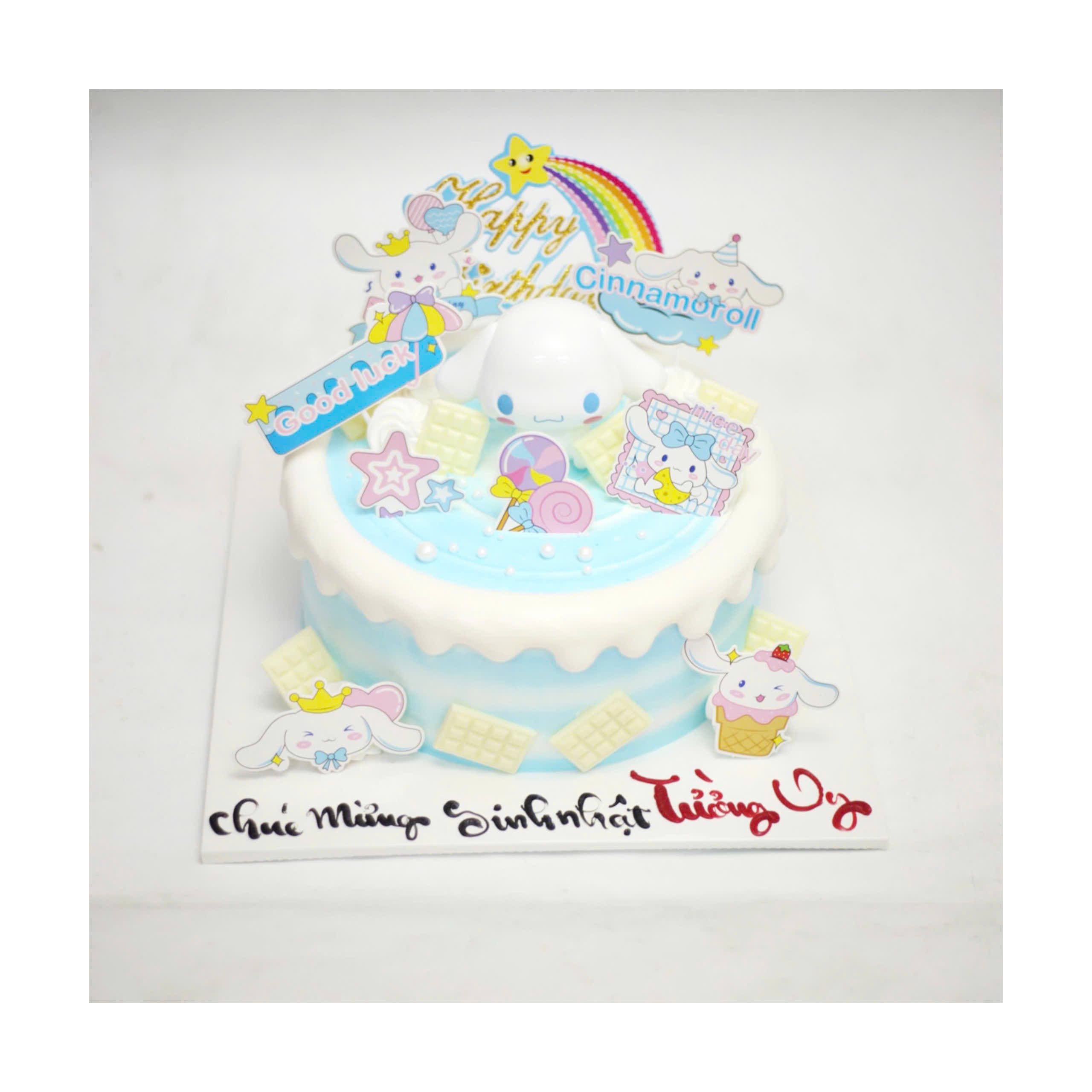 Bánh kem nhân vật Cinnamoroll tông màu xanh