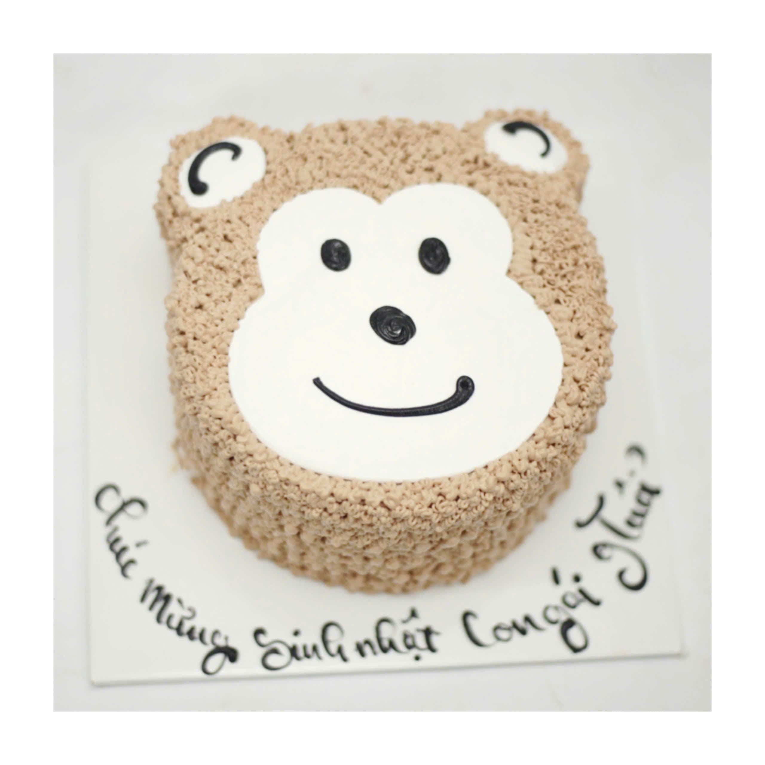 Bánh sinh nhật hình mặt chú khỉ