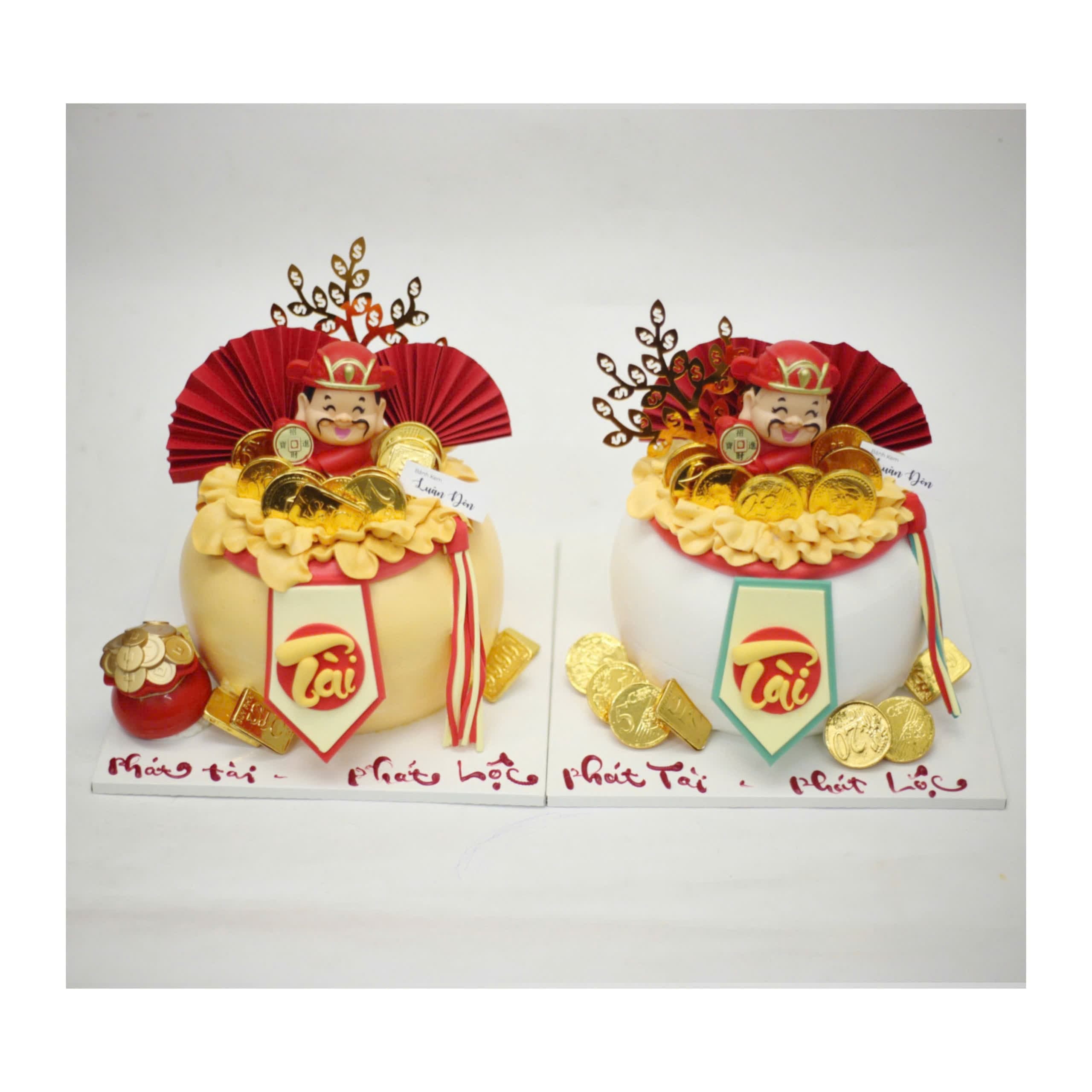 Bánh kem hũ vàng Thần Tài phát lộc