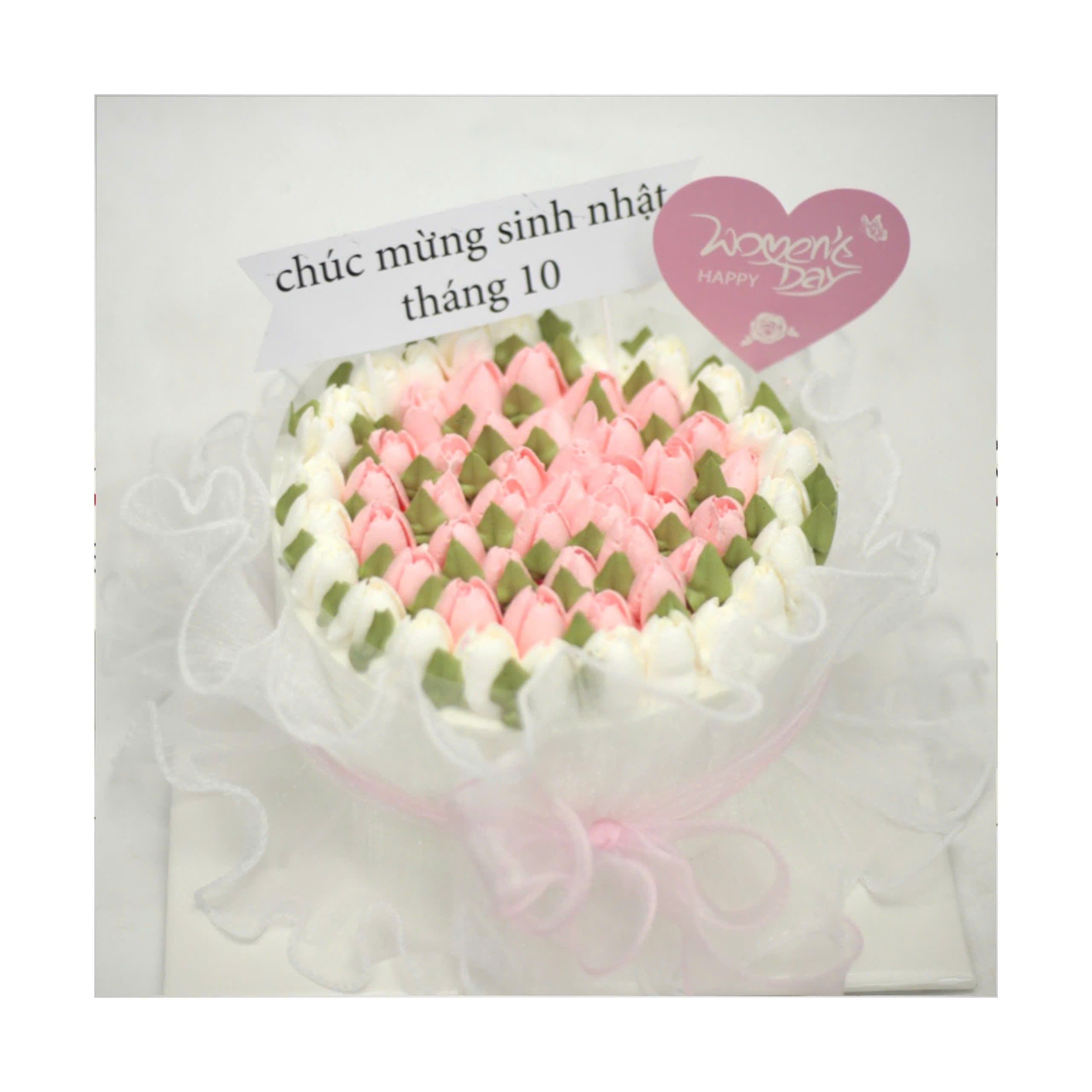 Bánh kem tạo hình hoa kem tươi thắm