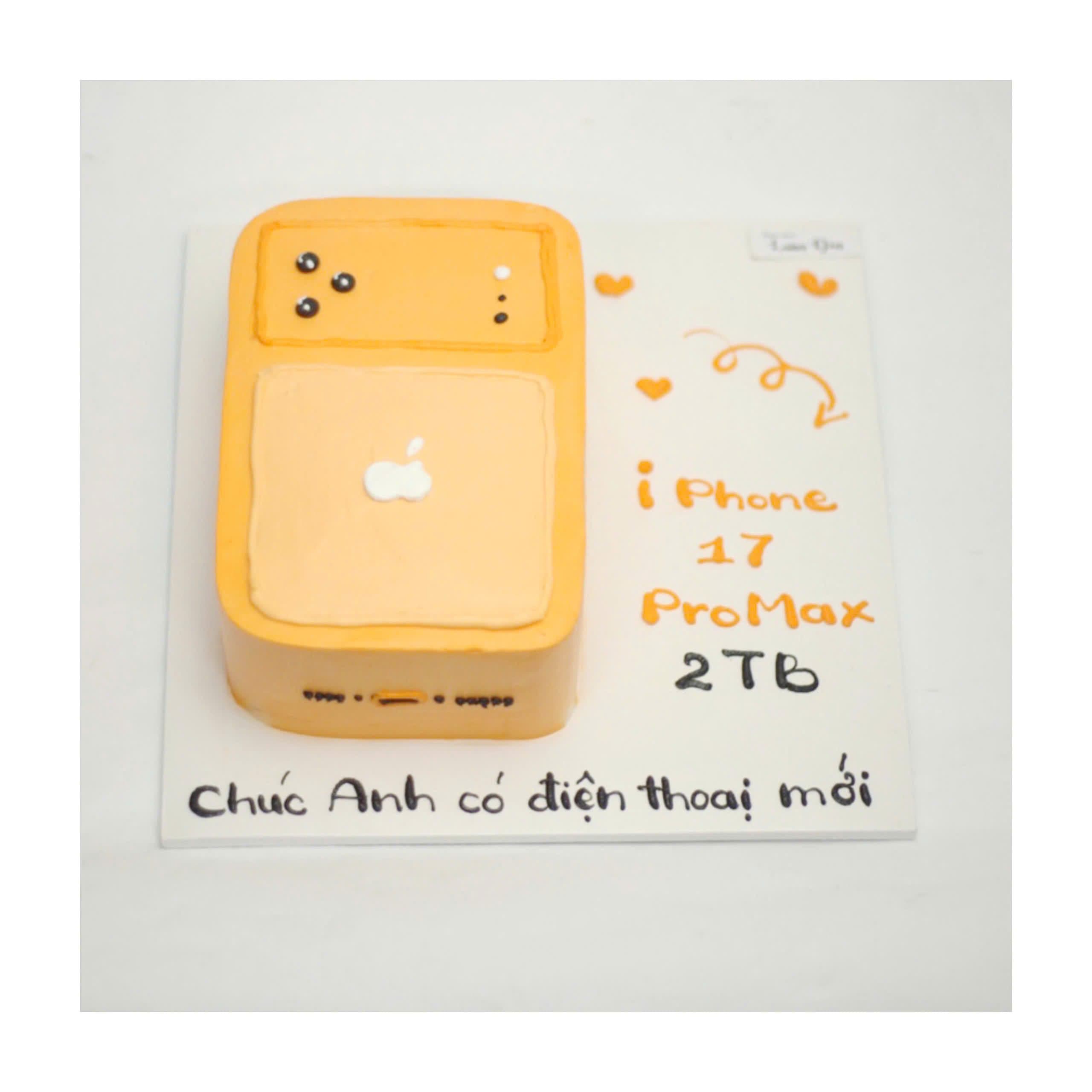 Bánh kem tạo hình điện thoại iPhone 17 ProMax