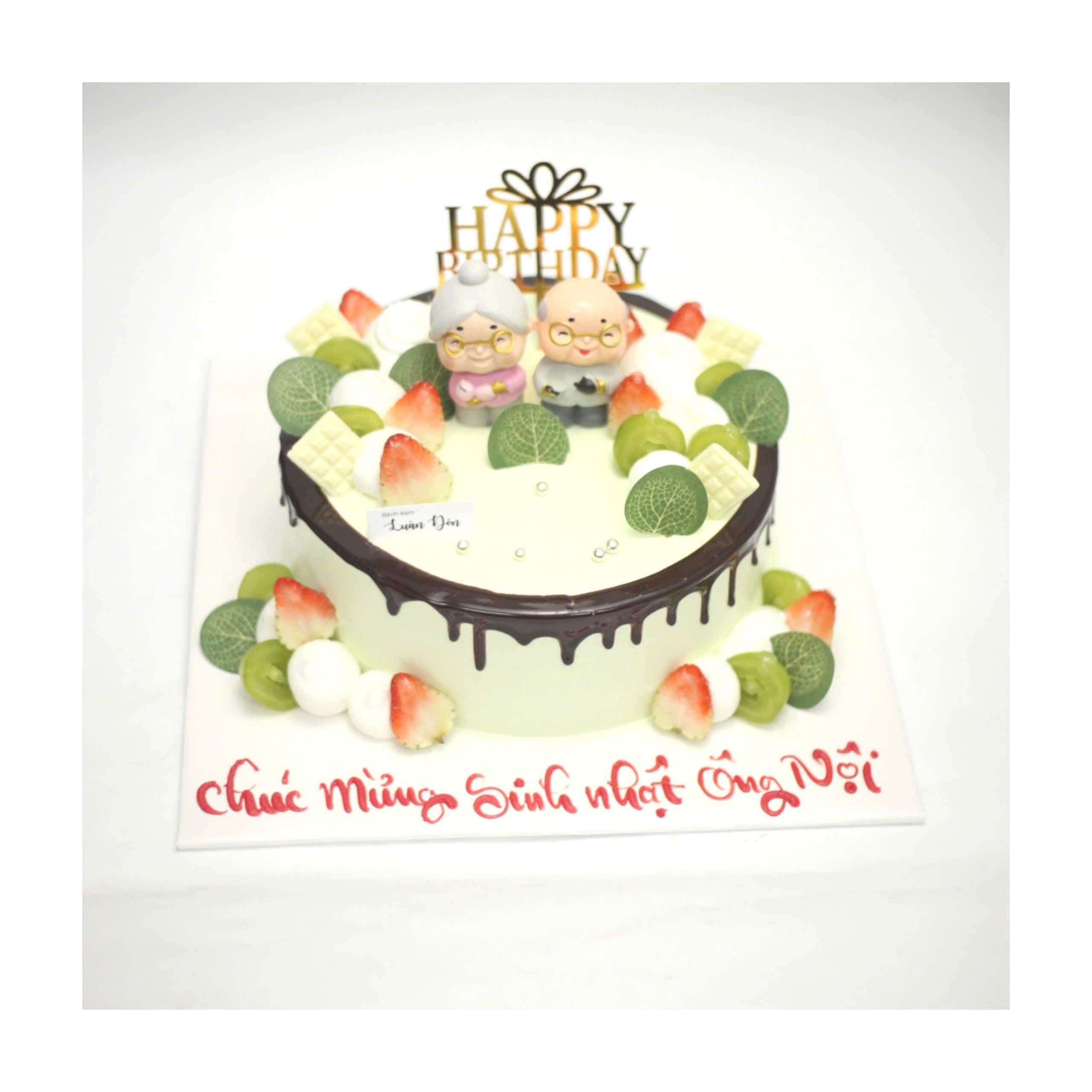 Bánh kem mừng thọ ông nội sang trọng