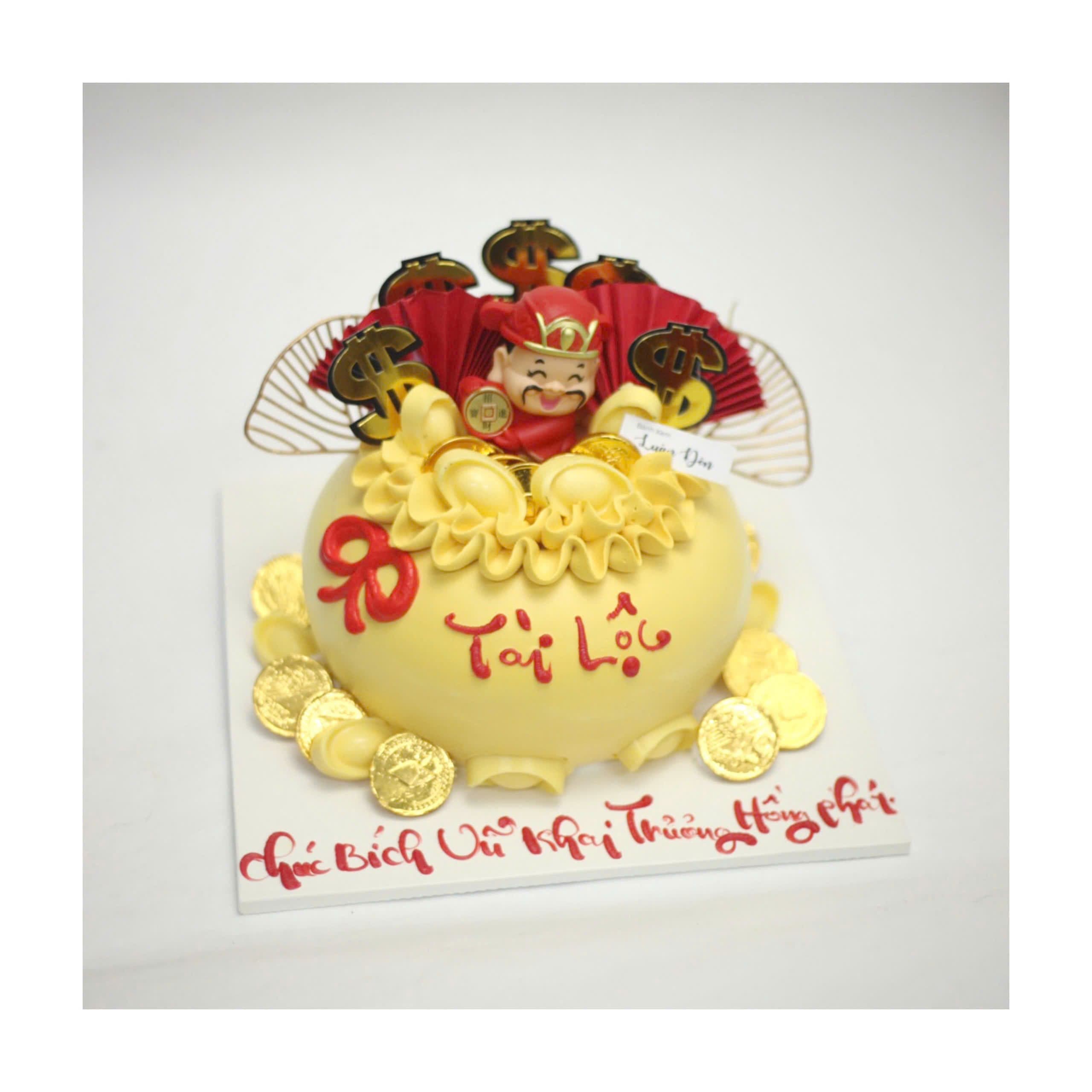Bánh kem hũ vàng thần tài tài lộc