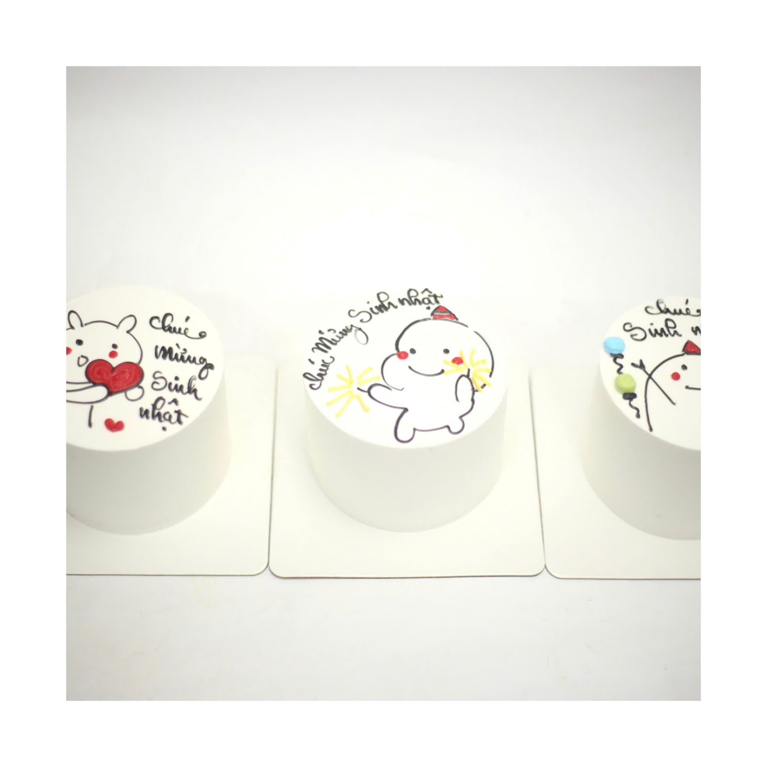 Bộ ba bánh bento vẽ hình ngộ nghĩnh