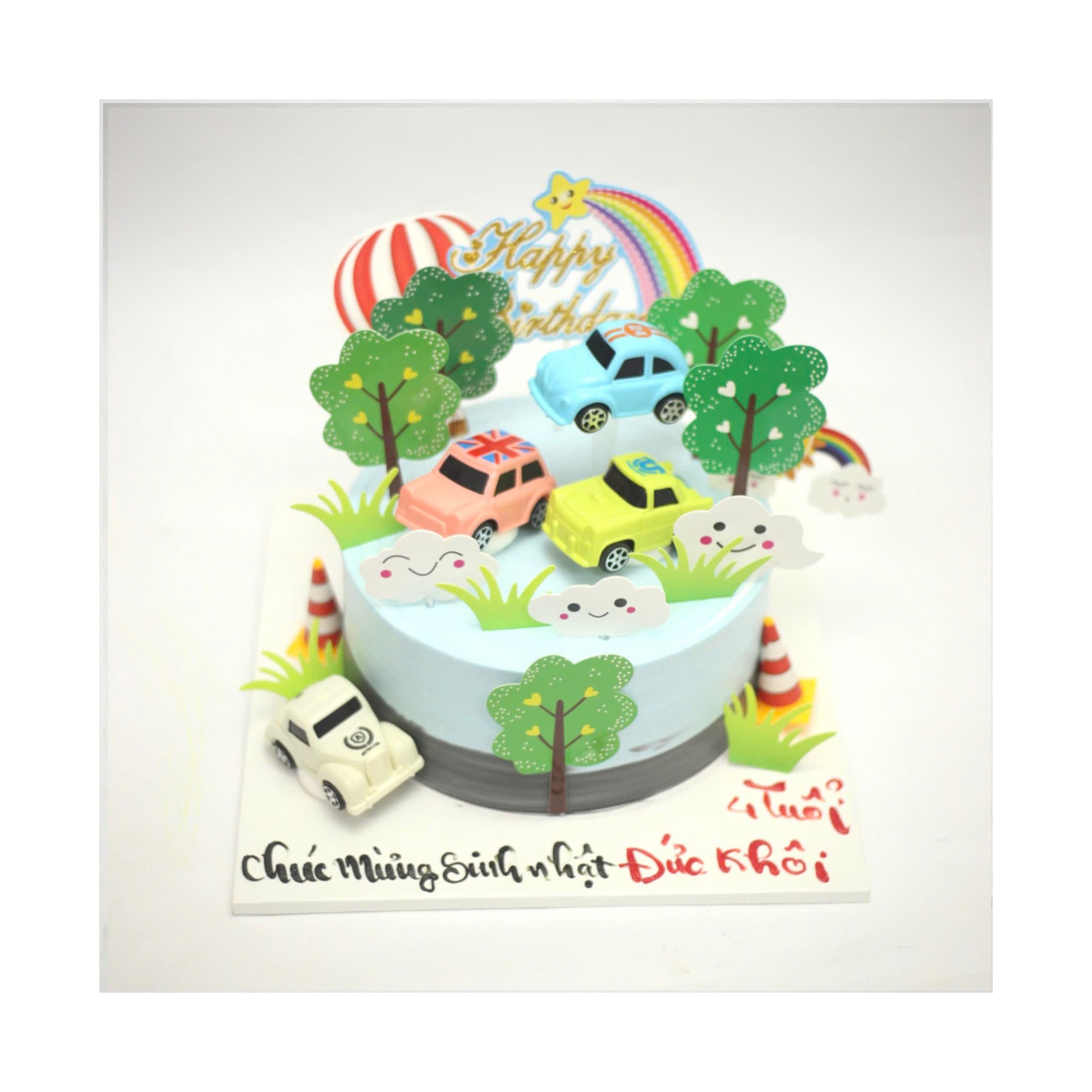 Bánh kem chủ đề giao thông cho bé