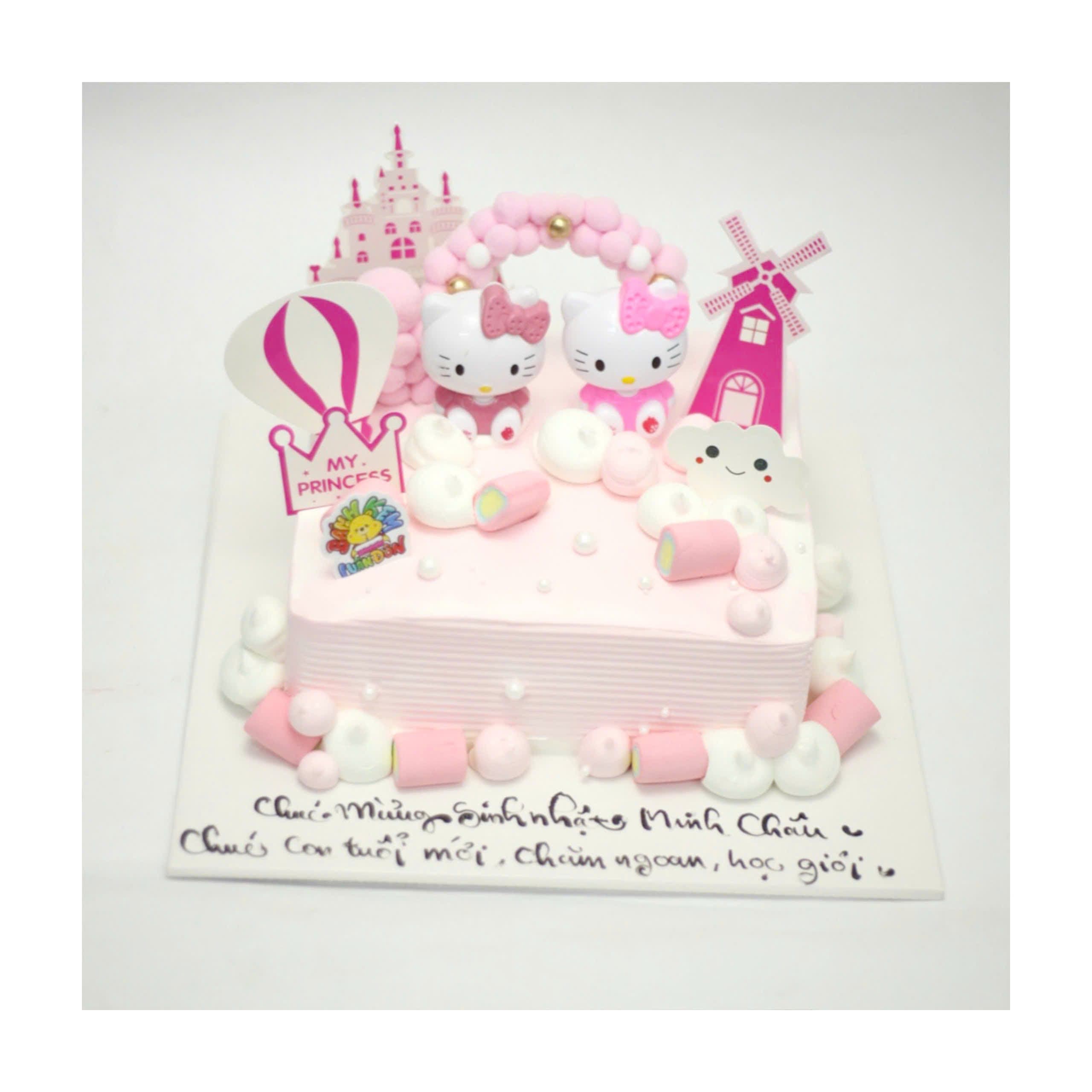 Bánh kem Hello Kitty hồng xinh xắn