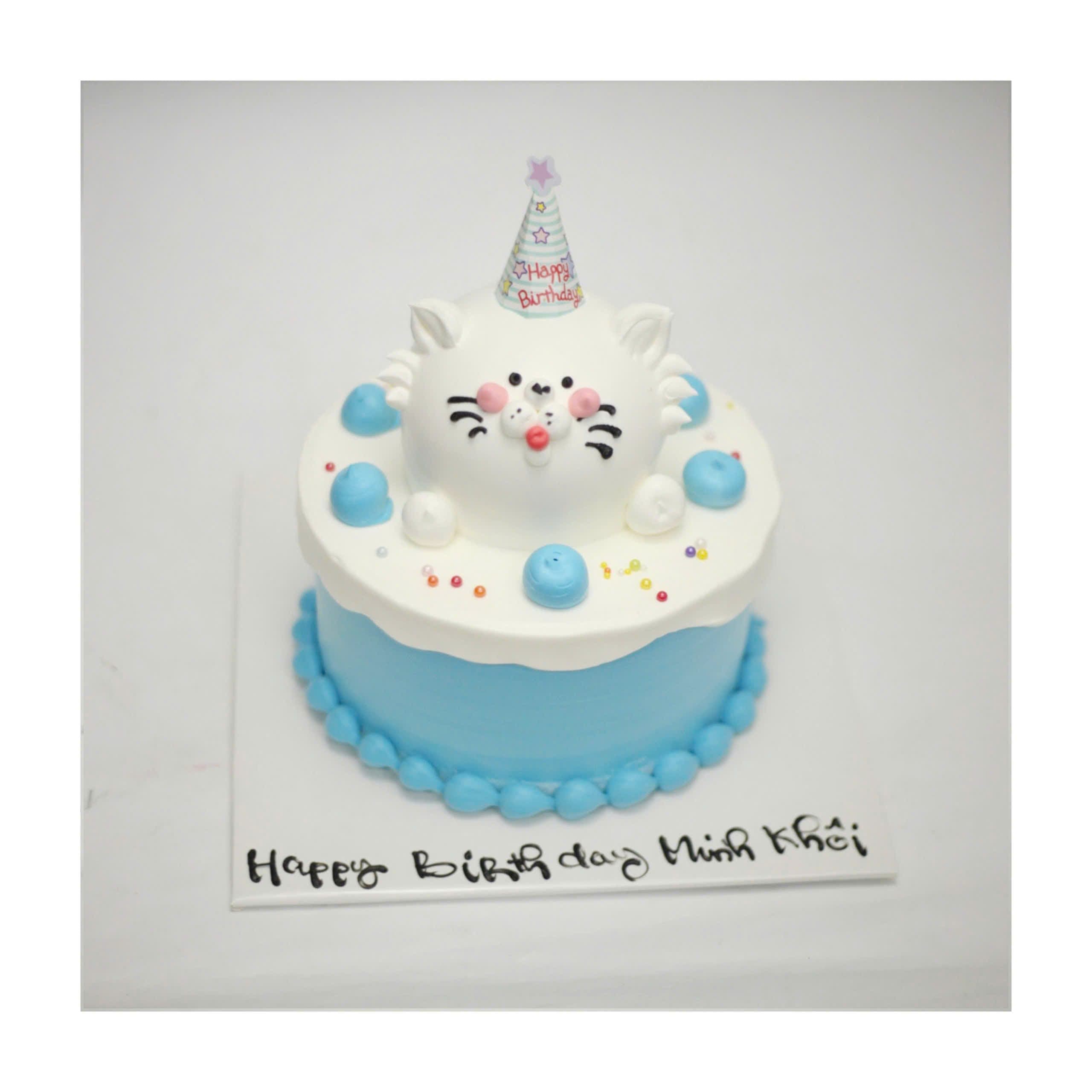 Bánh sinh nhật hình chú mèo dễ thương