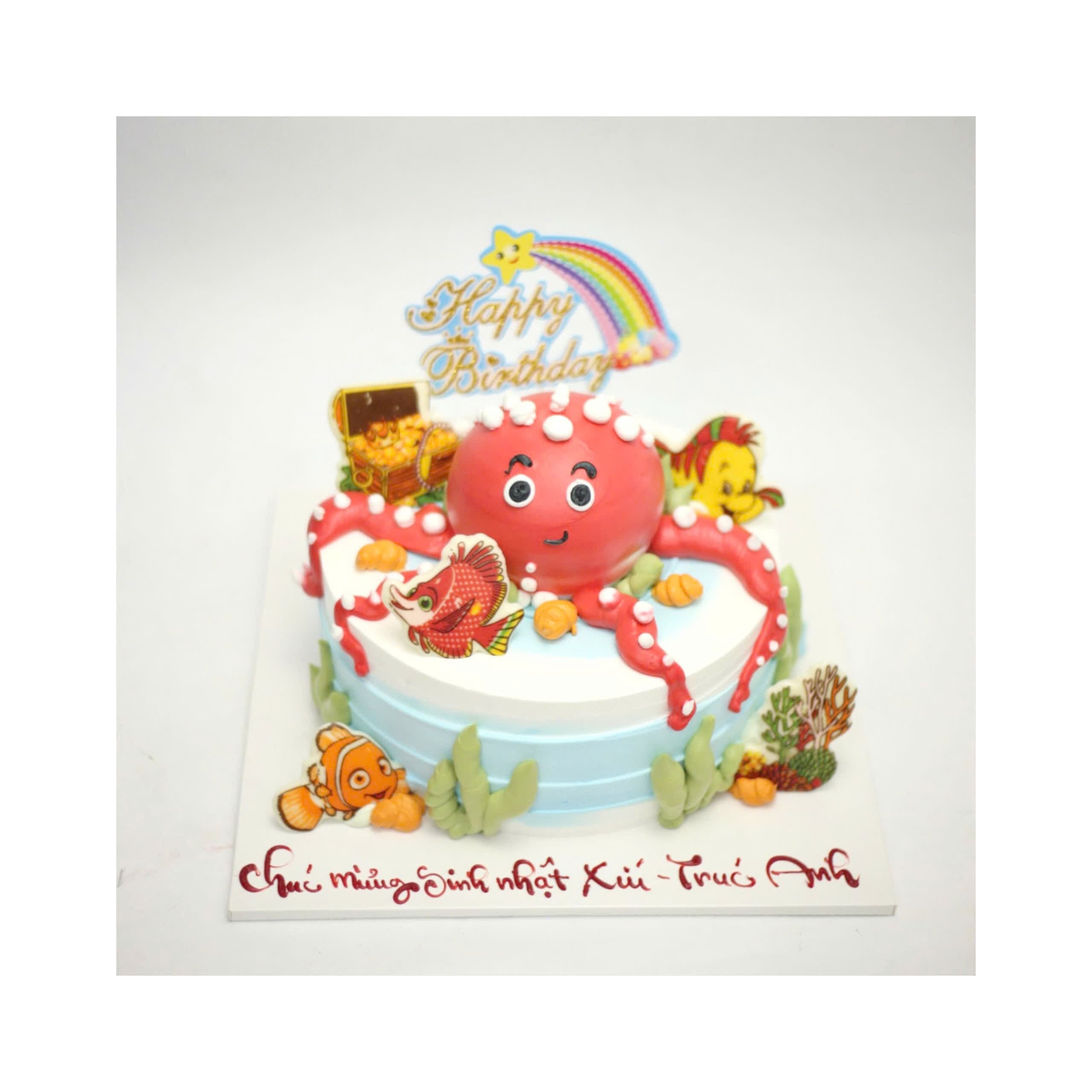 Bánh kem sinh nhật chủ đề đại dương vui nhộn