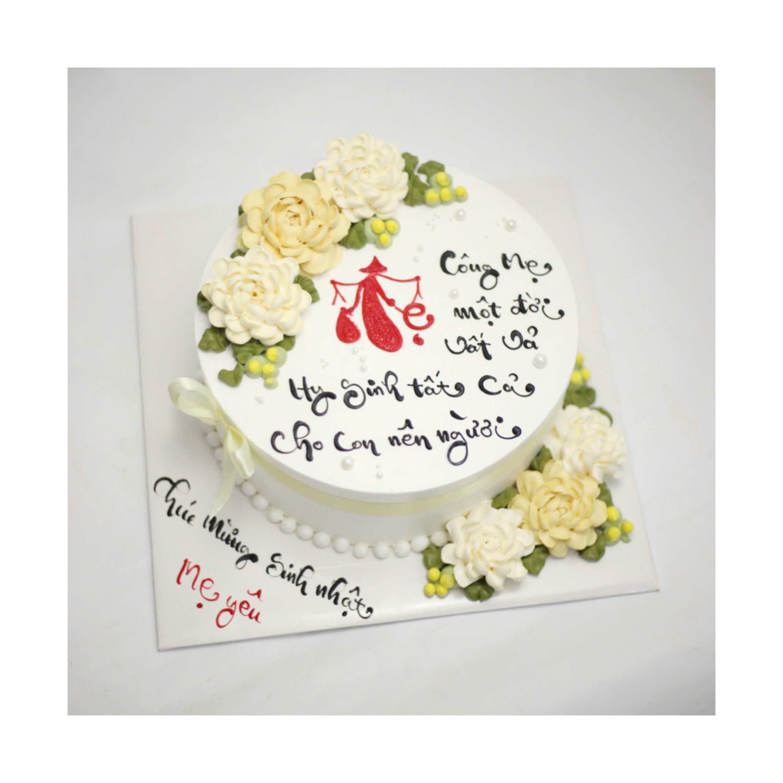 Bánh kem thông điệp tình yêu cho mẹ