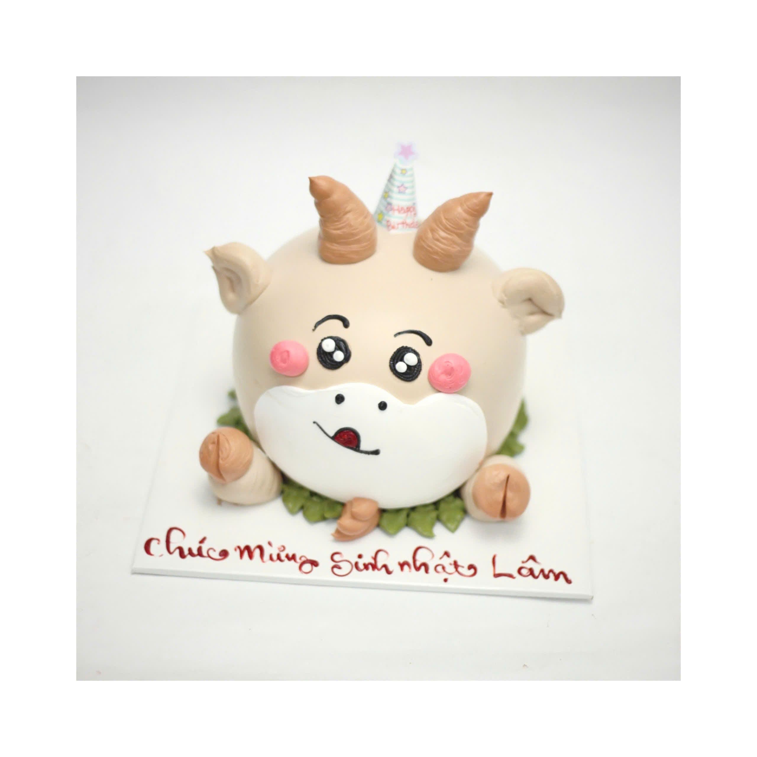 Bánh kem tạo hình chú dê đáng yêu