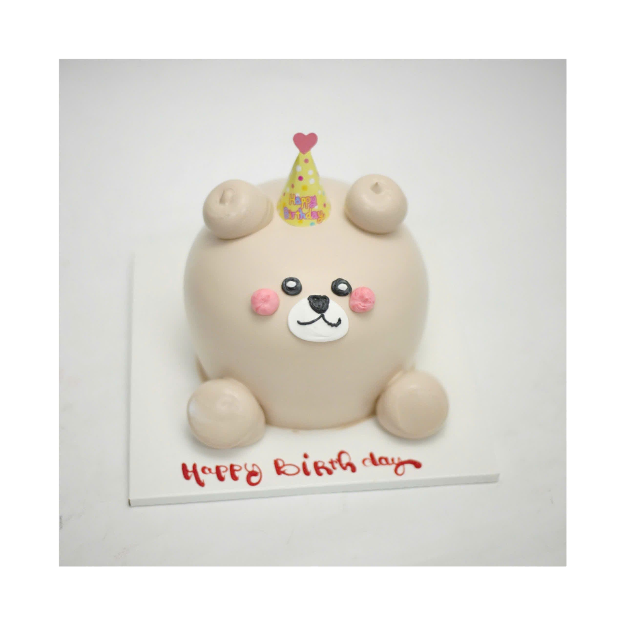 Bánh kem tạo hình gấu tròn đáng yêu