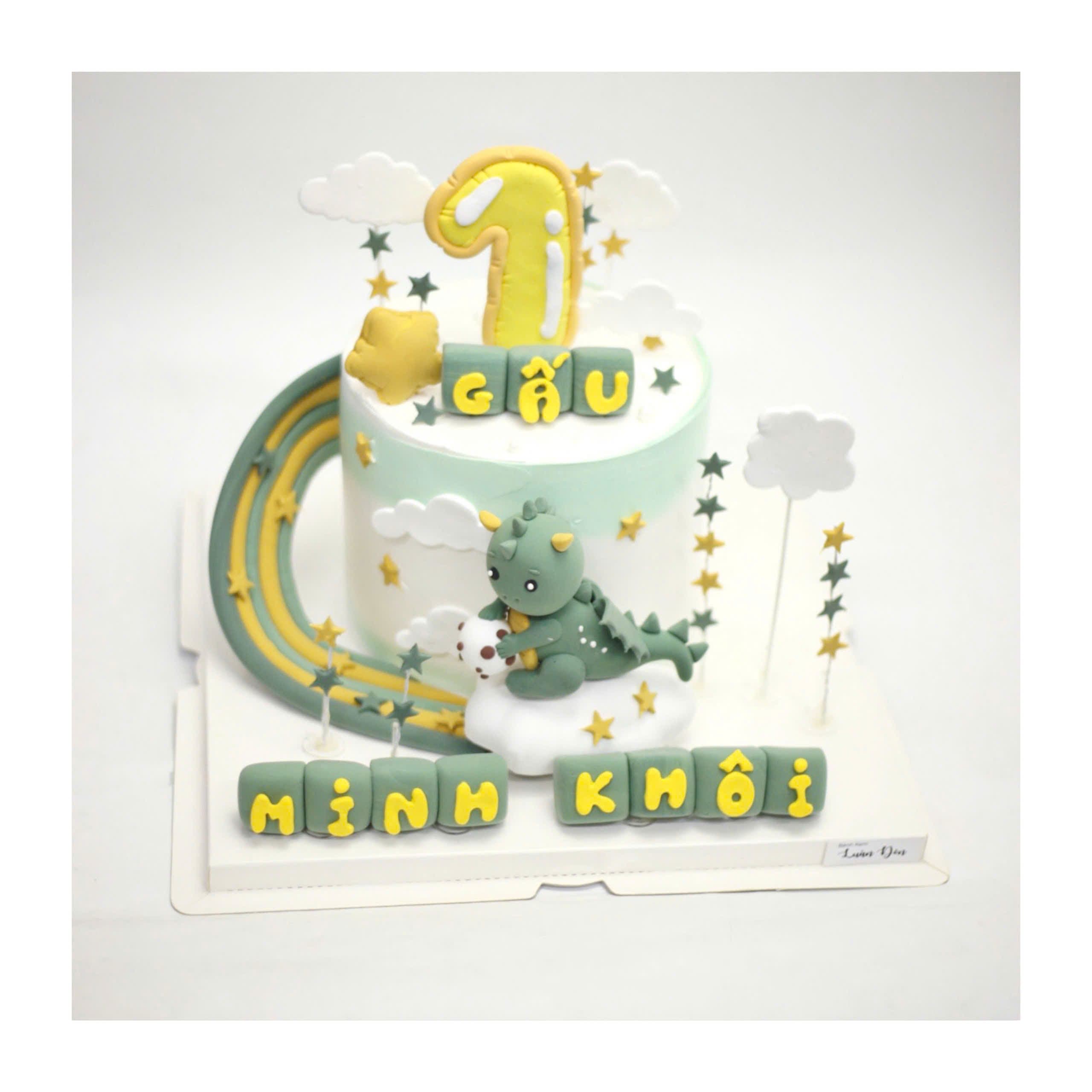 Bánh kem khủng long xanh cho bé trai