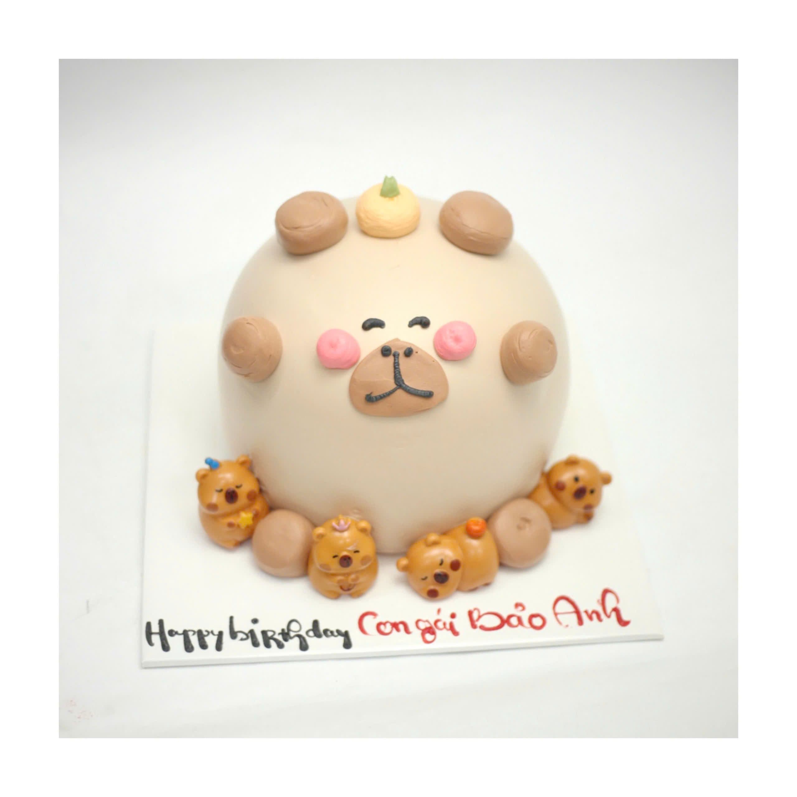 Bánh kem gấu nâu dễ thương cho bé