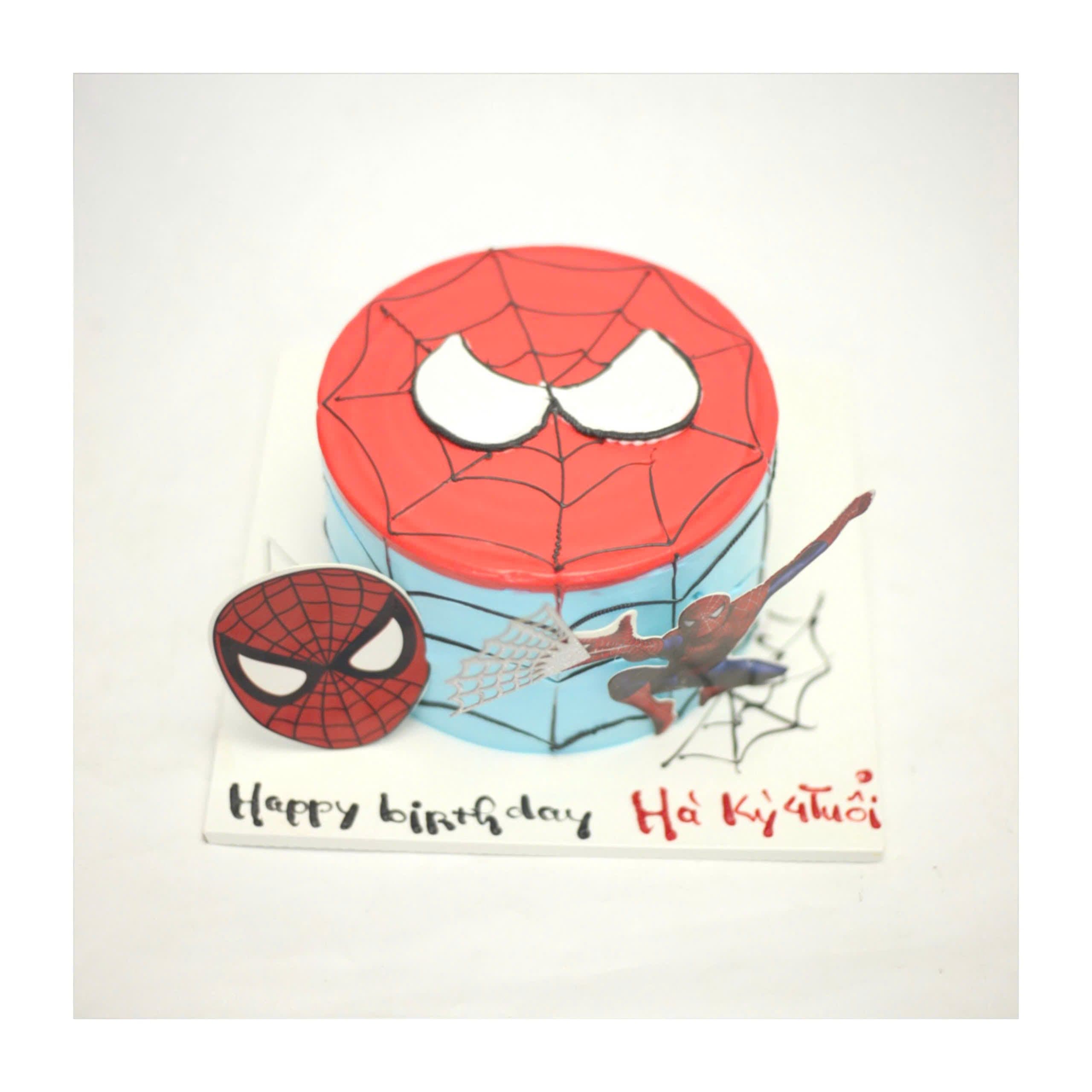 Bánh Spiderman đỏ xanh