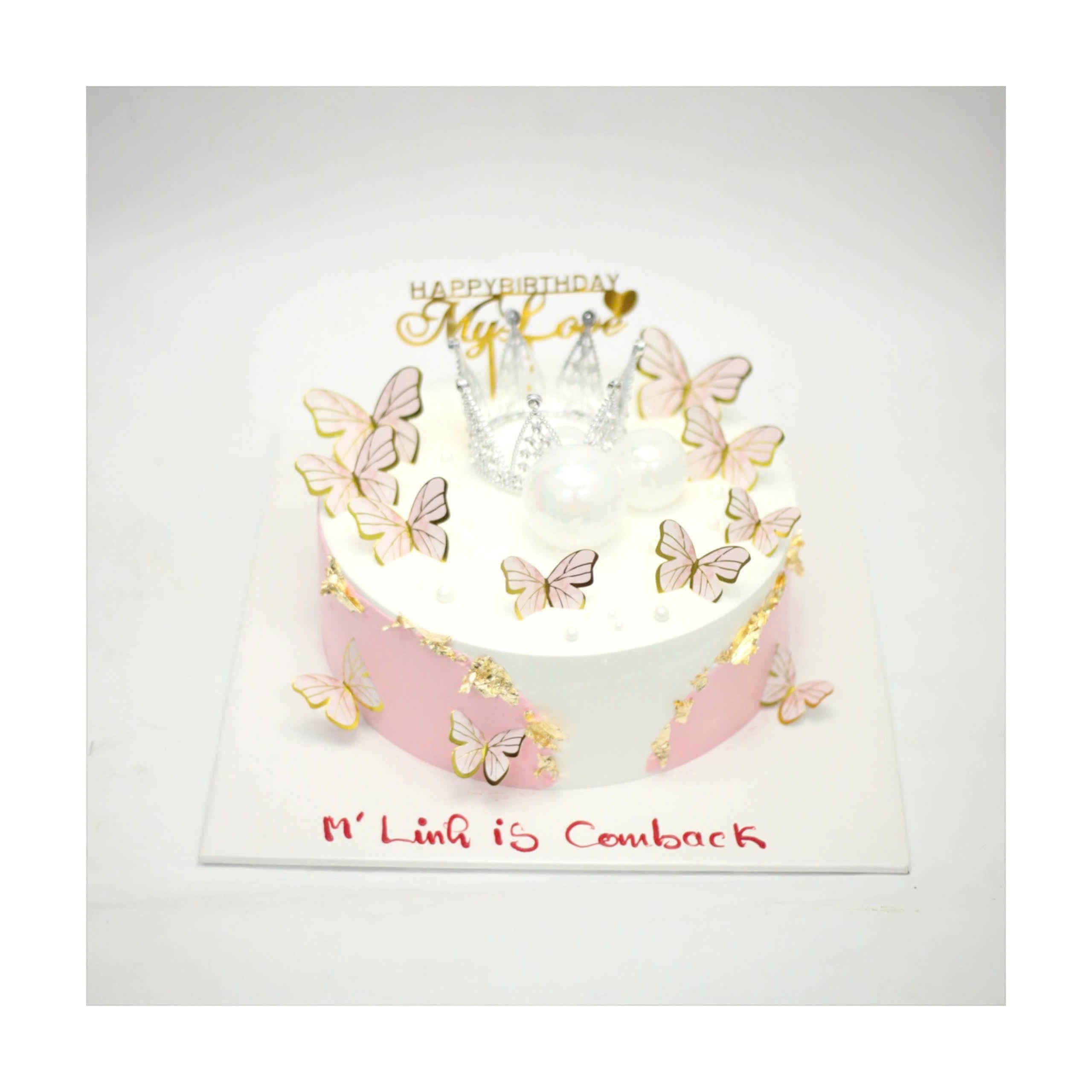 Bánh vương miện bướm hồng