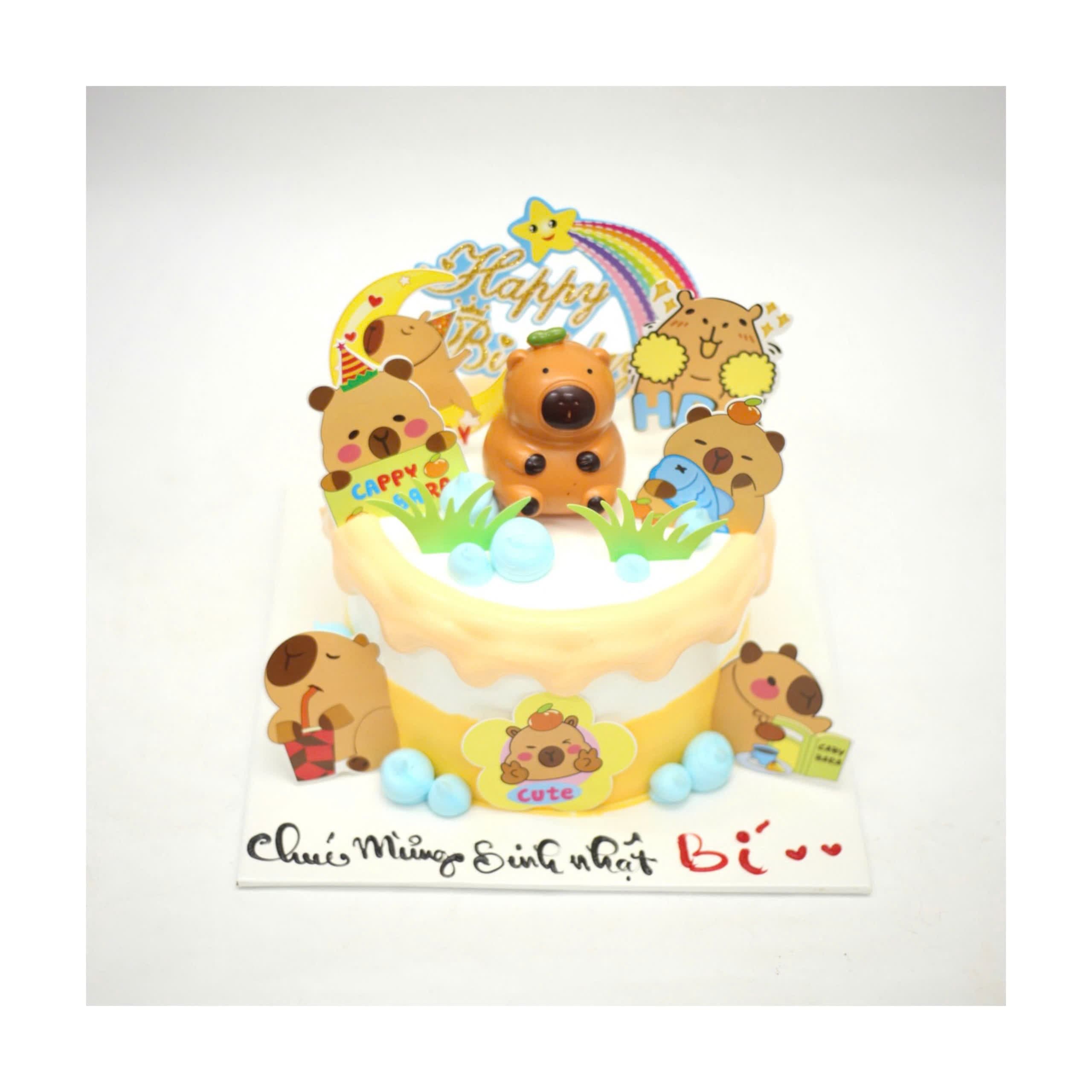 Bánh Capybara vàng kem